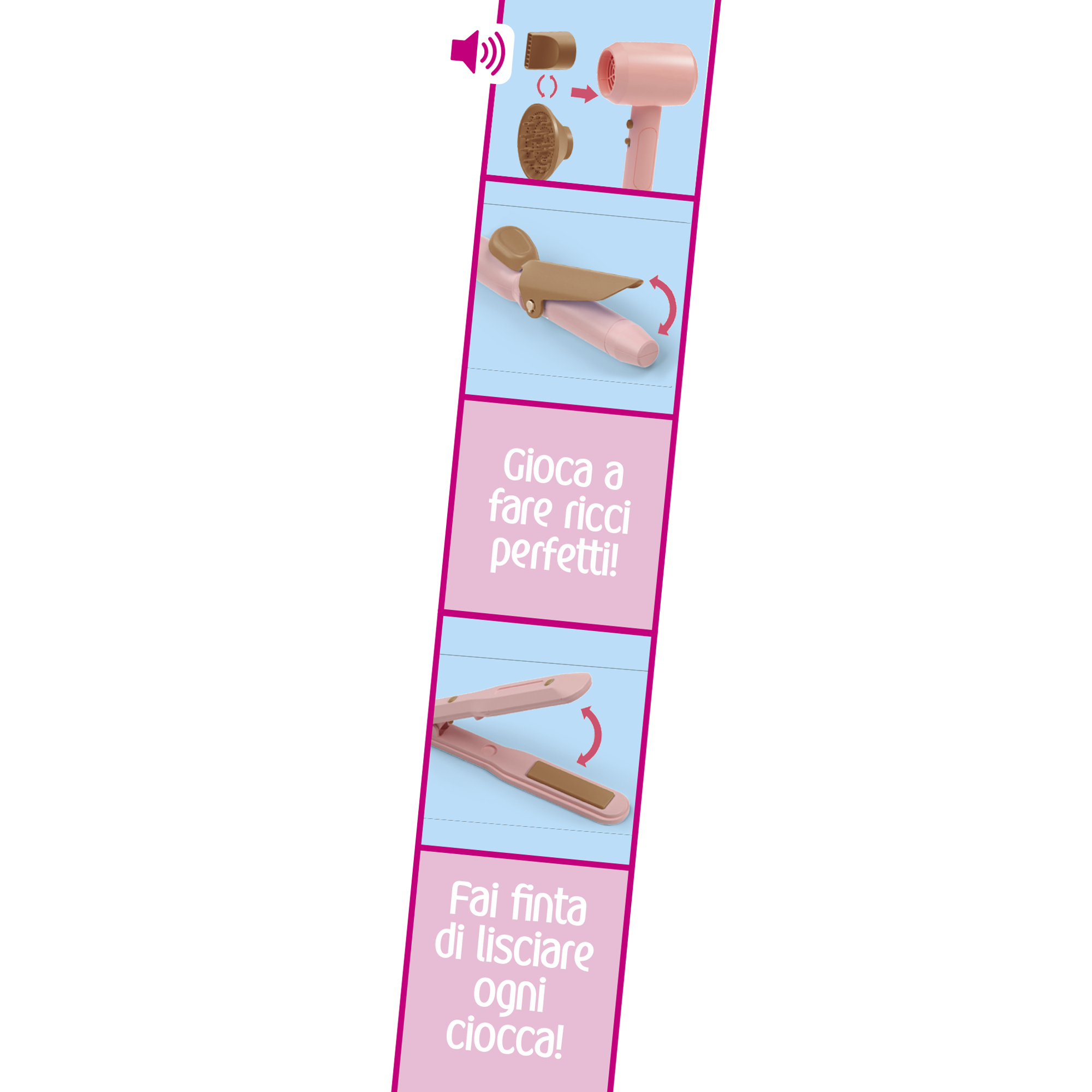 Set parrucchiera – gioco di ruolo con phon e accessori - MISS FASHION