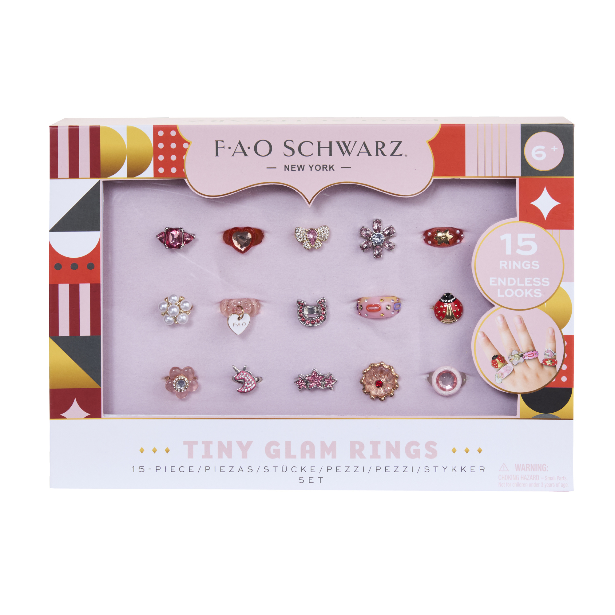 Set di 15 anelli fao schwarz® tiny glam - FAO Schwarz