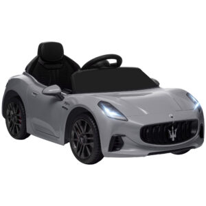 Macchina per bambini 12v maserati gran turismo folgore con telecomando, età 3-5 anni, grigio - 