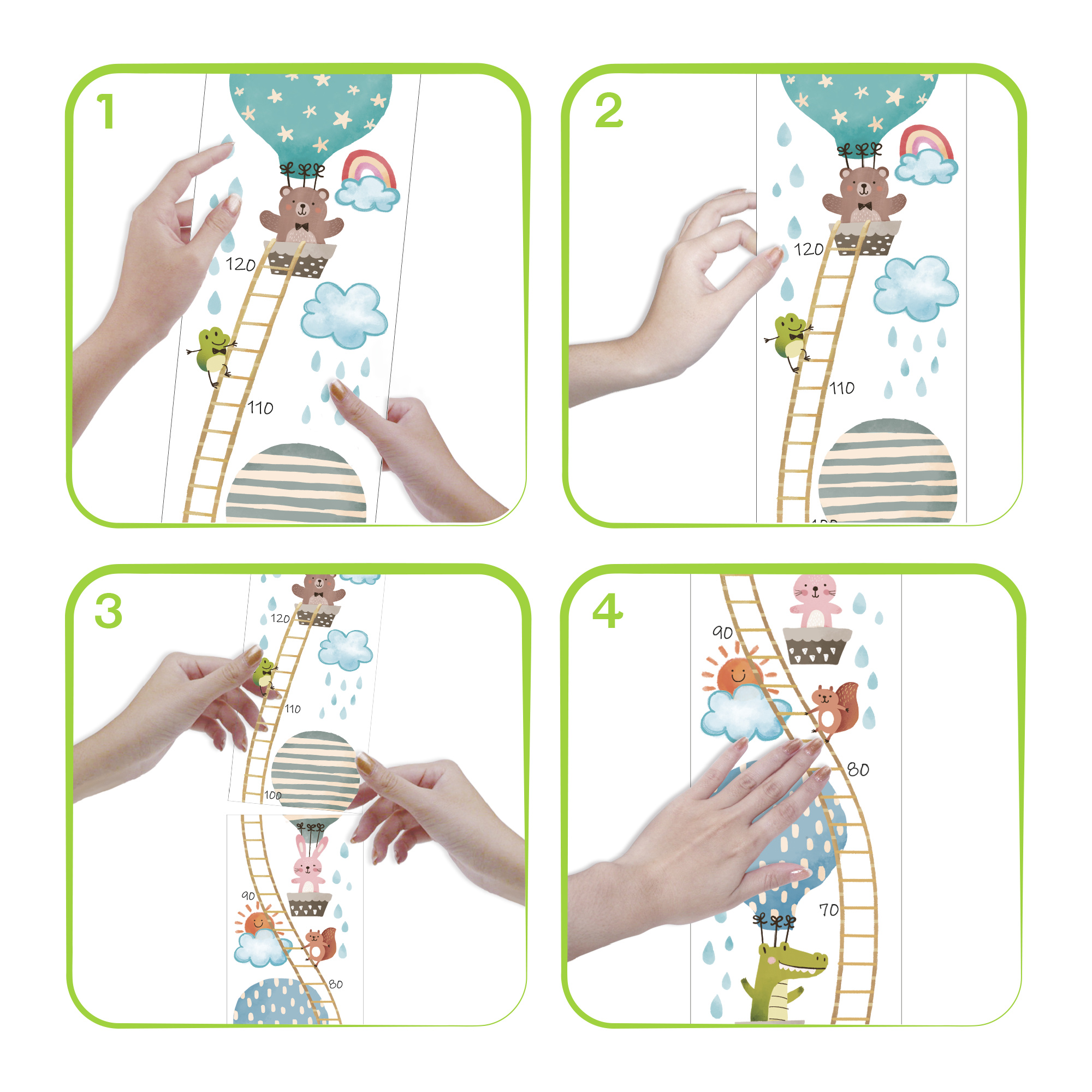 Sticker pop up cameretta 120 cm – adesivo crescita bambini decorativo - BABY SMILE