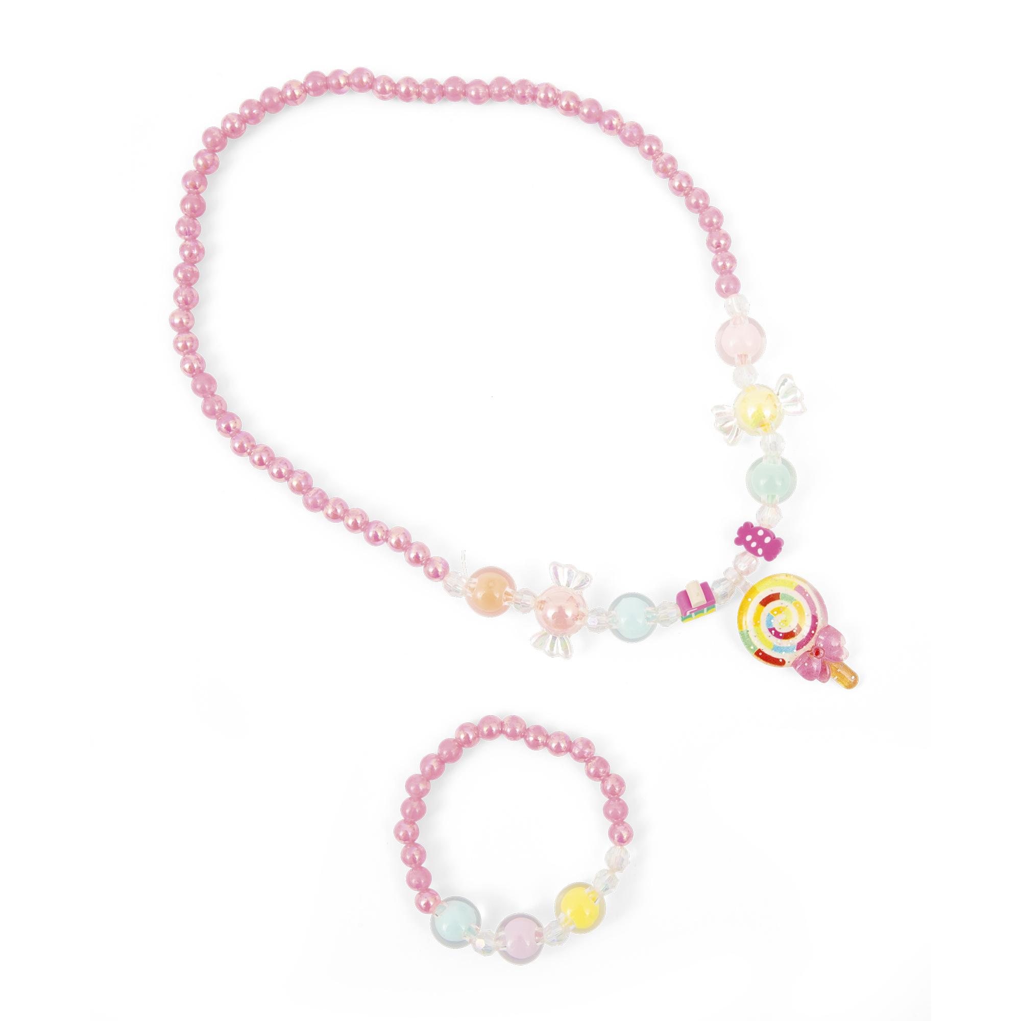 Set collana e braccialetto con perline colorate - MISS FASHION