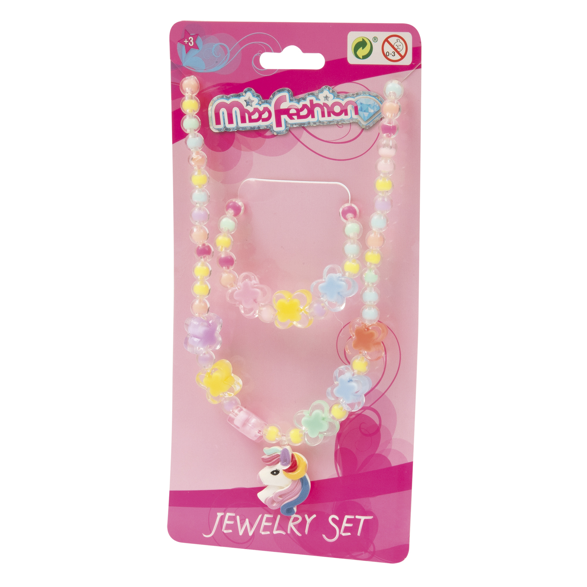 Set collana e braccialetto con perline colorate - MISS FASHION