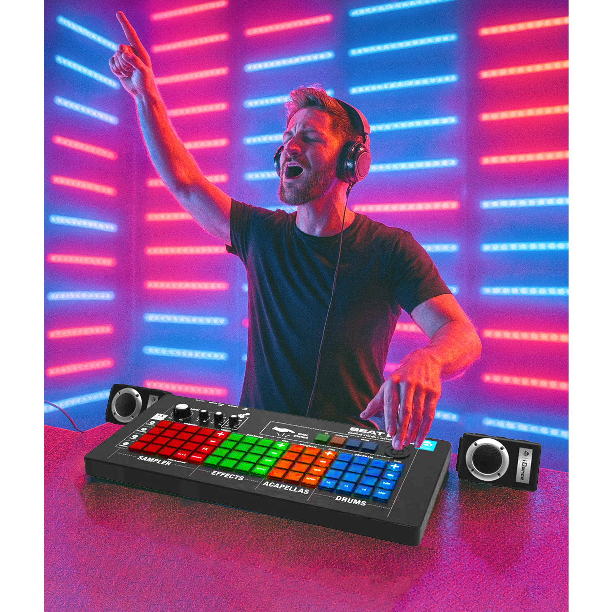 Music beatbox station – 64 tasti e 15 sampler con microfono - MUSIC STAR