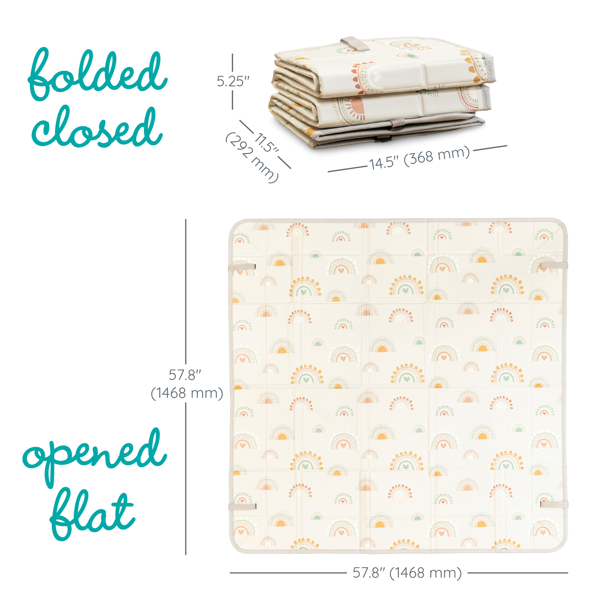 Tappeto morbido pieghevole infantino – reversibile e con bordi rialzabili 146x146 cm - INFANTINO