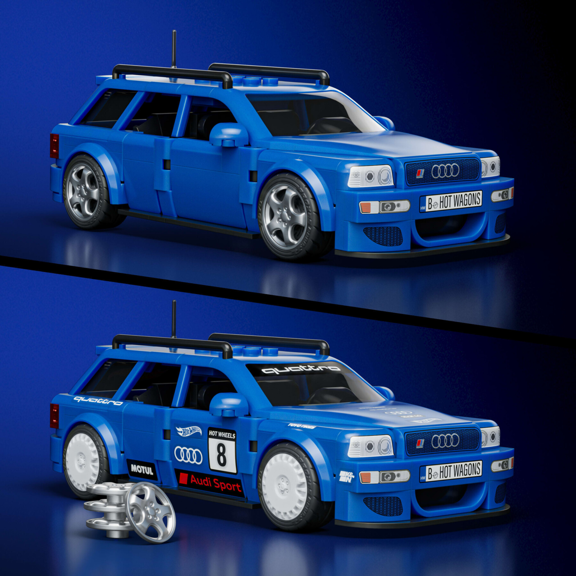 Hot wheels brick shop '94 audi avant rs2 set da costruire 252 pezzi - mattel - BRICK SHOP, Hot Wheels