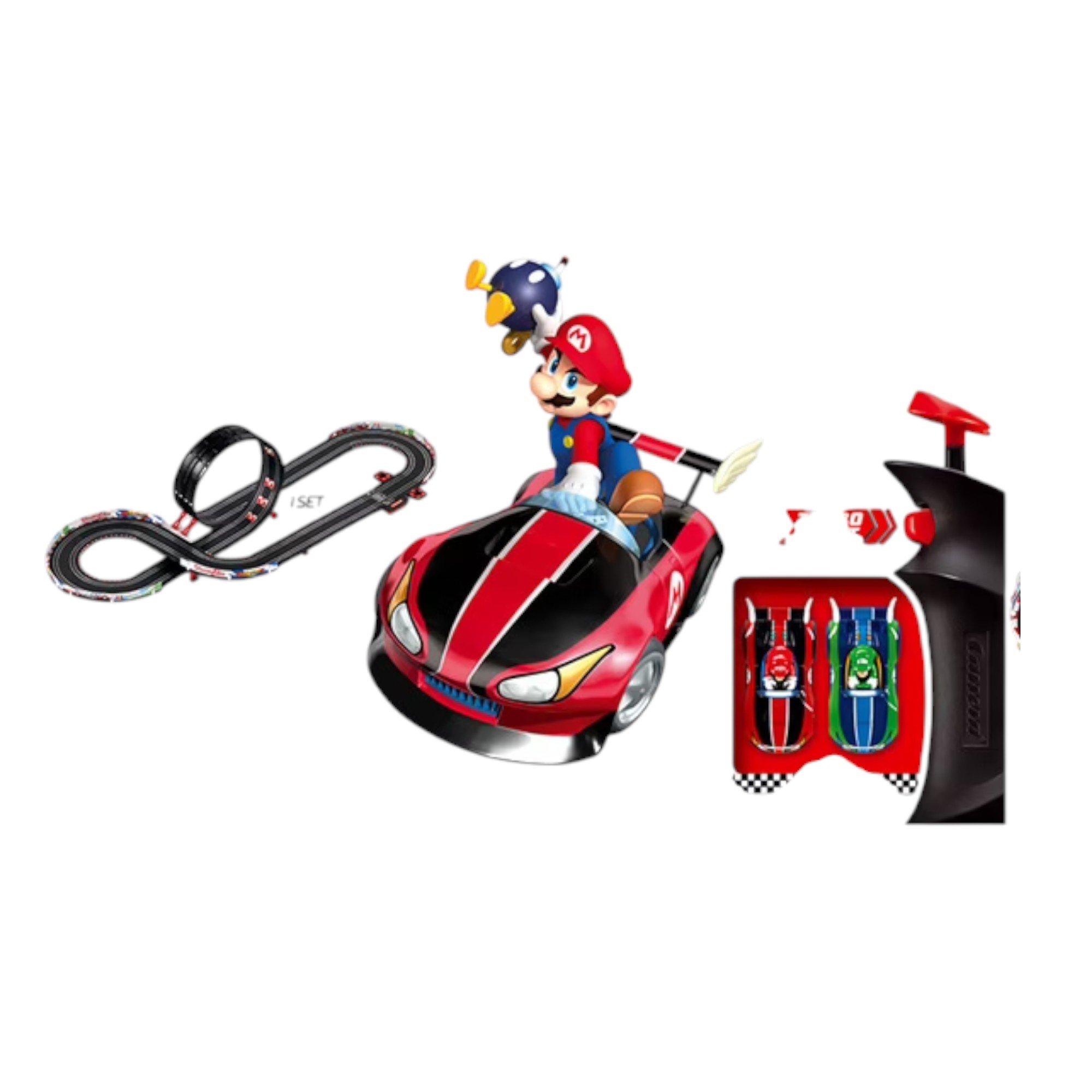 Circuito carrera go mario kart – pista 4,9 m con mario e luigi - Super Mario