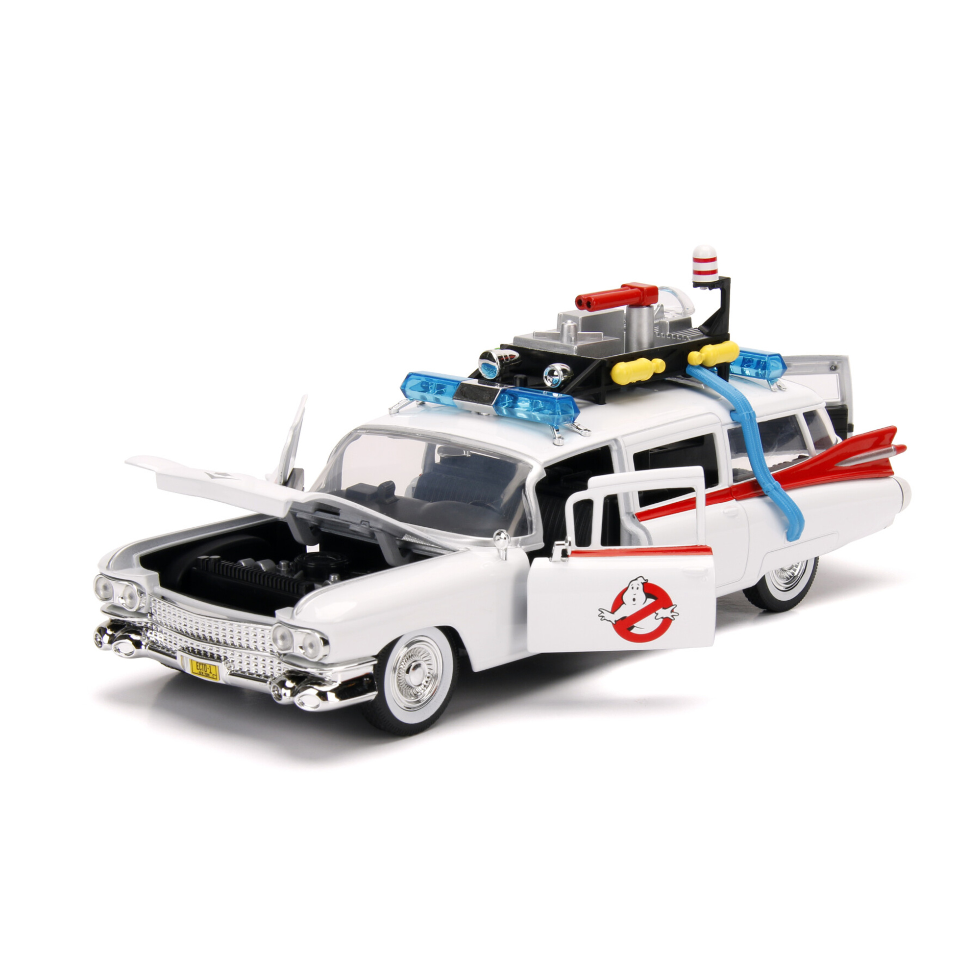 Jada ghostbuster ecto-1, in scala 1:24 die-cast, funzionamento a ruota libera, parti apribili, bianco, taglia unica - INVINCIBLE HEROES