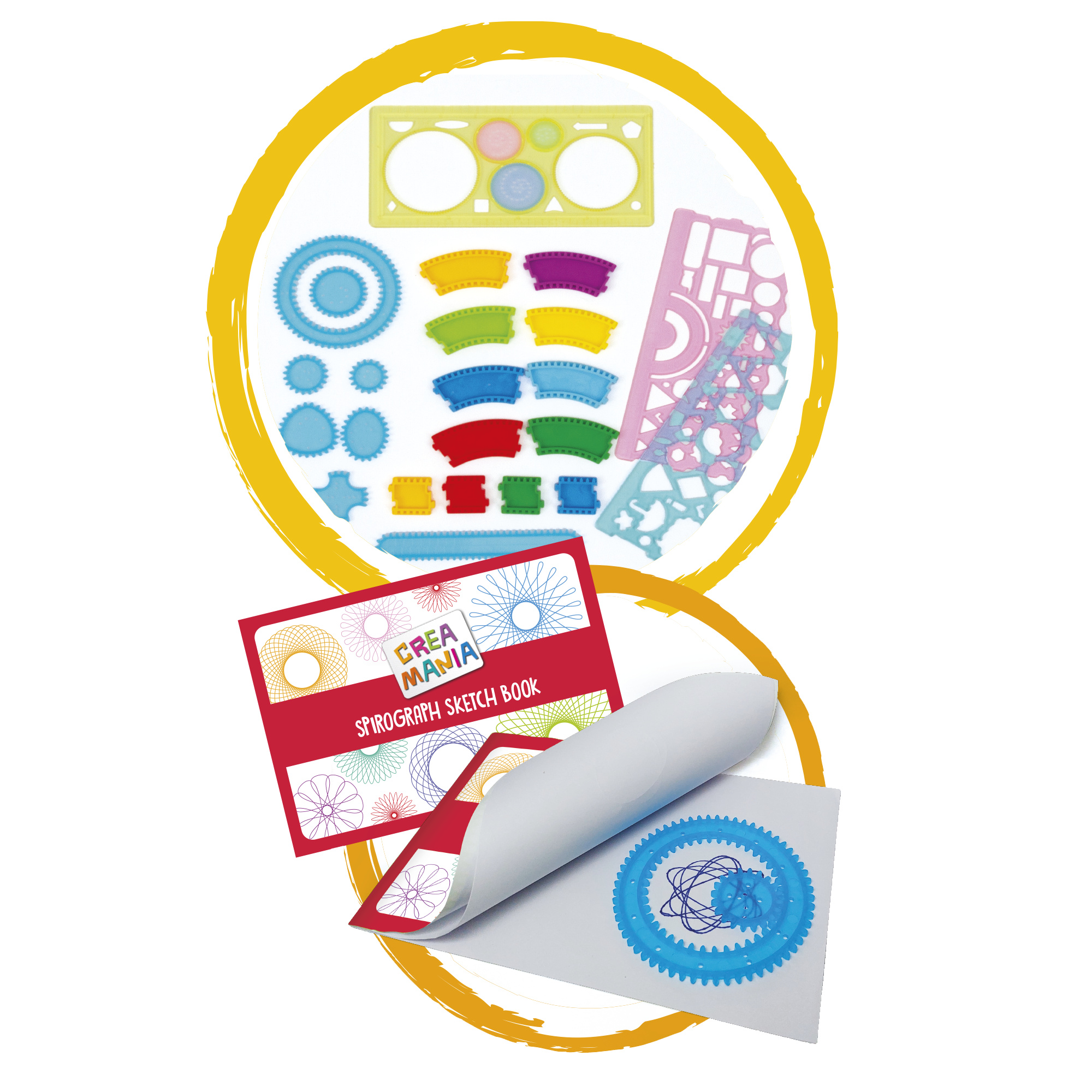Set creativo spirali geometriche 27 pezzi – disegni artistici facili - CREA MANIA