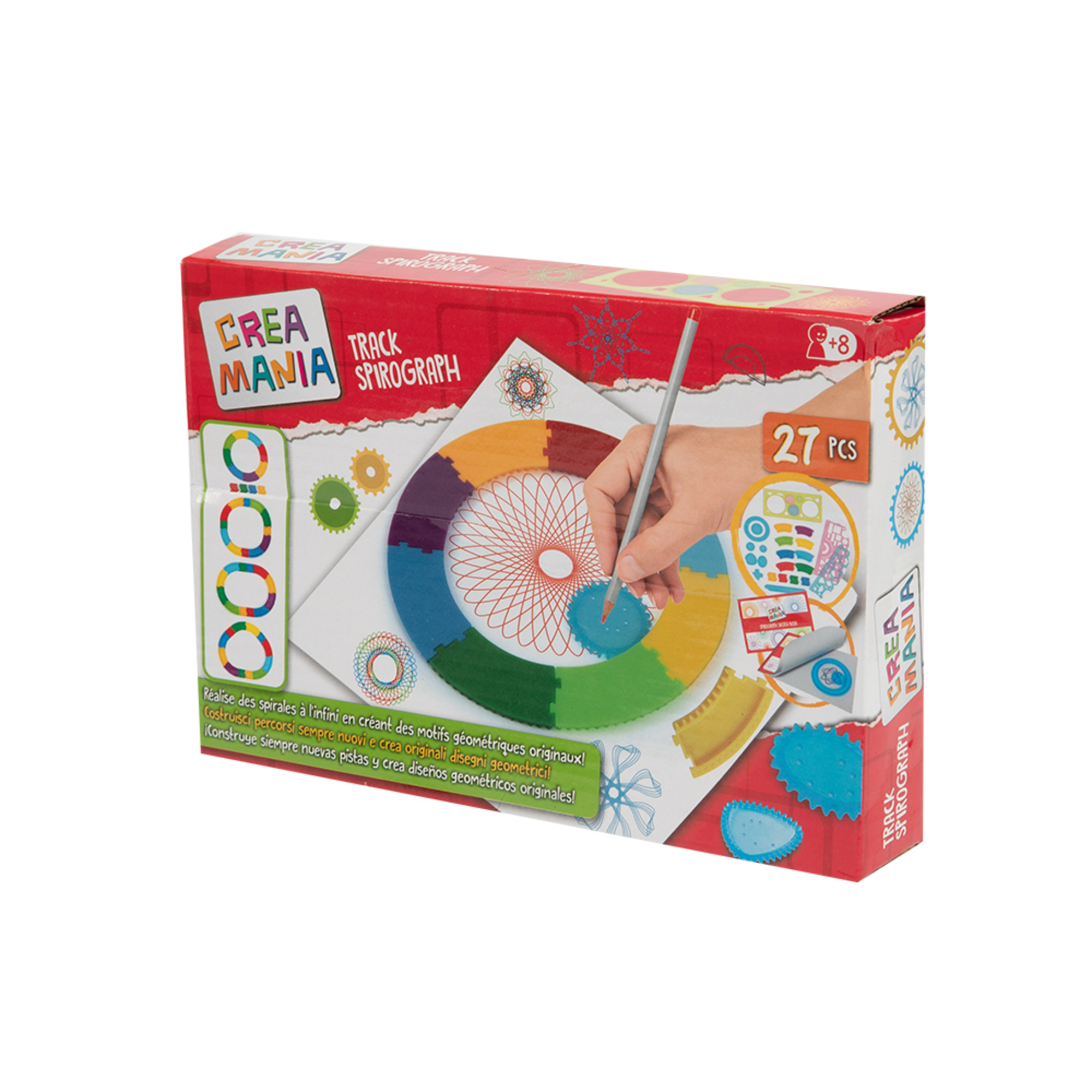 Set creativo spirali geometriche 27 pezzi – disegni artistici facili - CREA MANIA