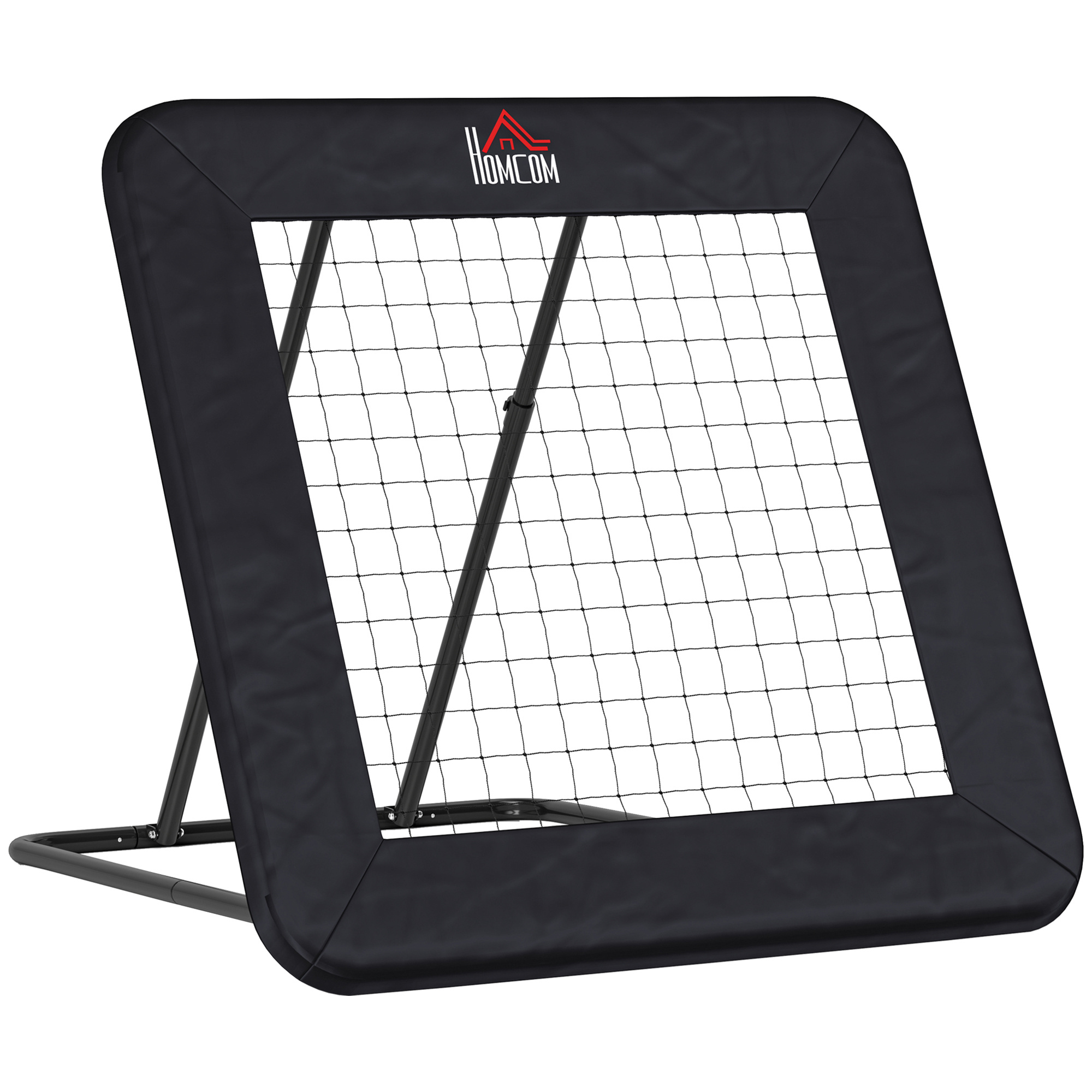 Rebounder pieghevole e regolabile da esterno per calcio, baseball e pallavolo, 128x118x108-120 cm, nero - 