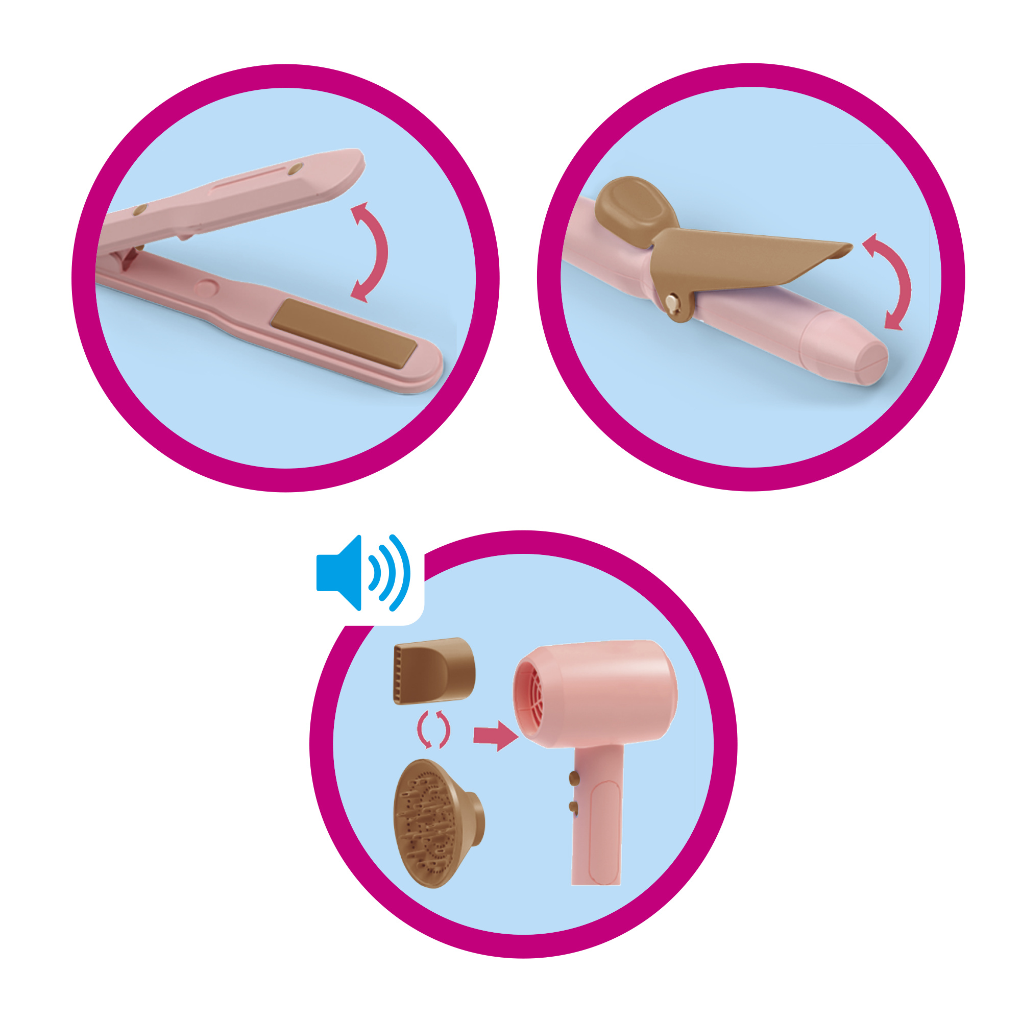 Set parrucchiera – gioco di ruolo con phon e accessori - MISS FASHION