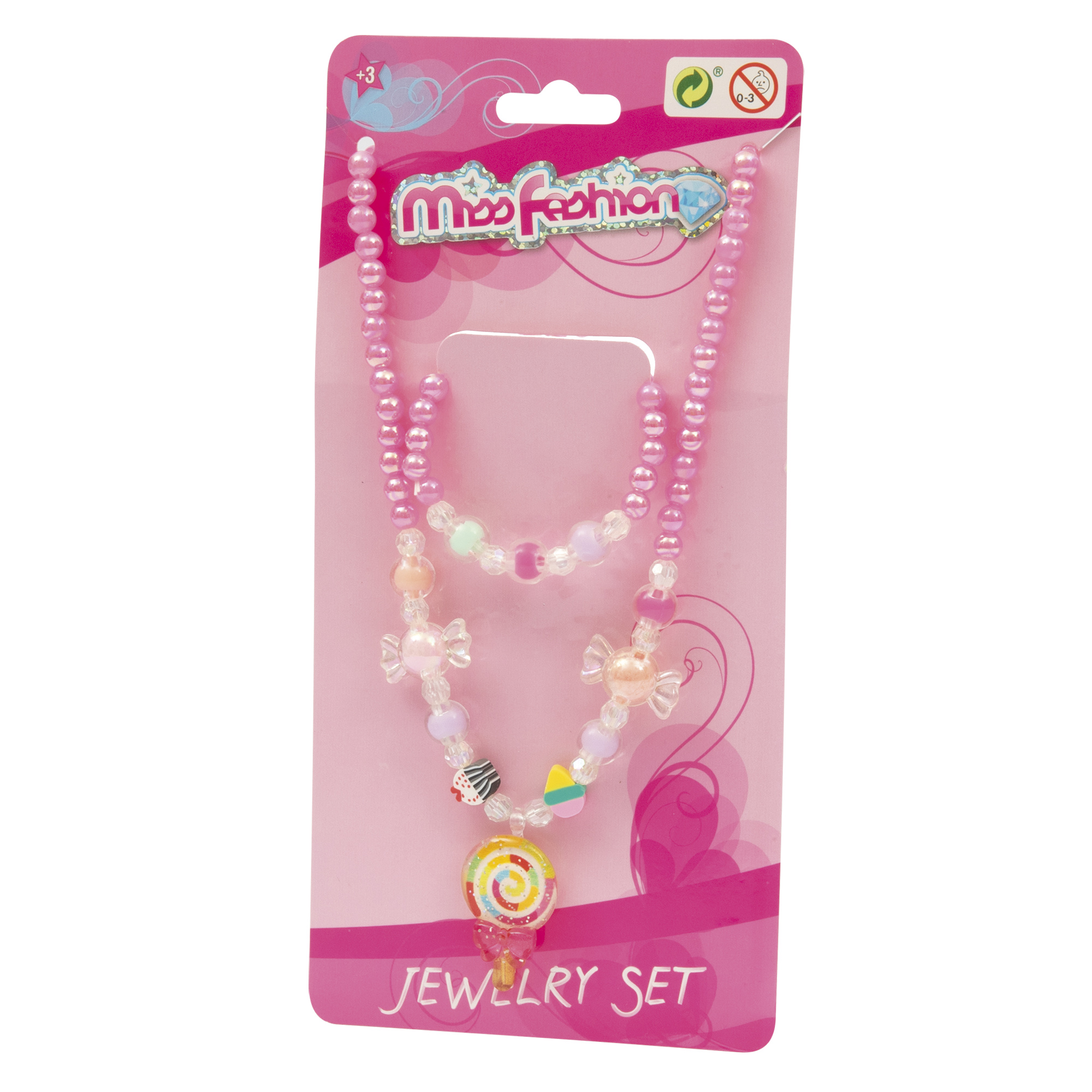 Set collana e braccialetto con perline colorate - MISS FASHION