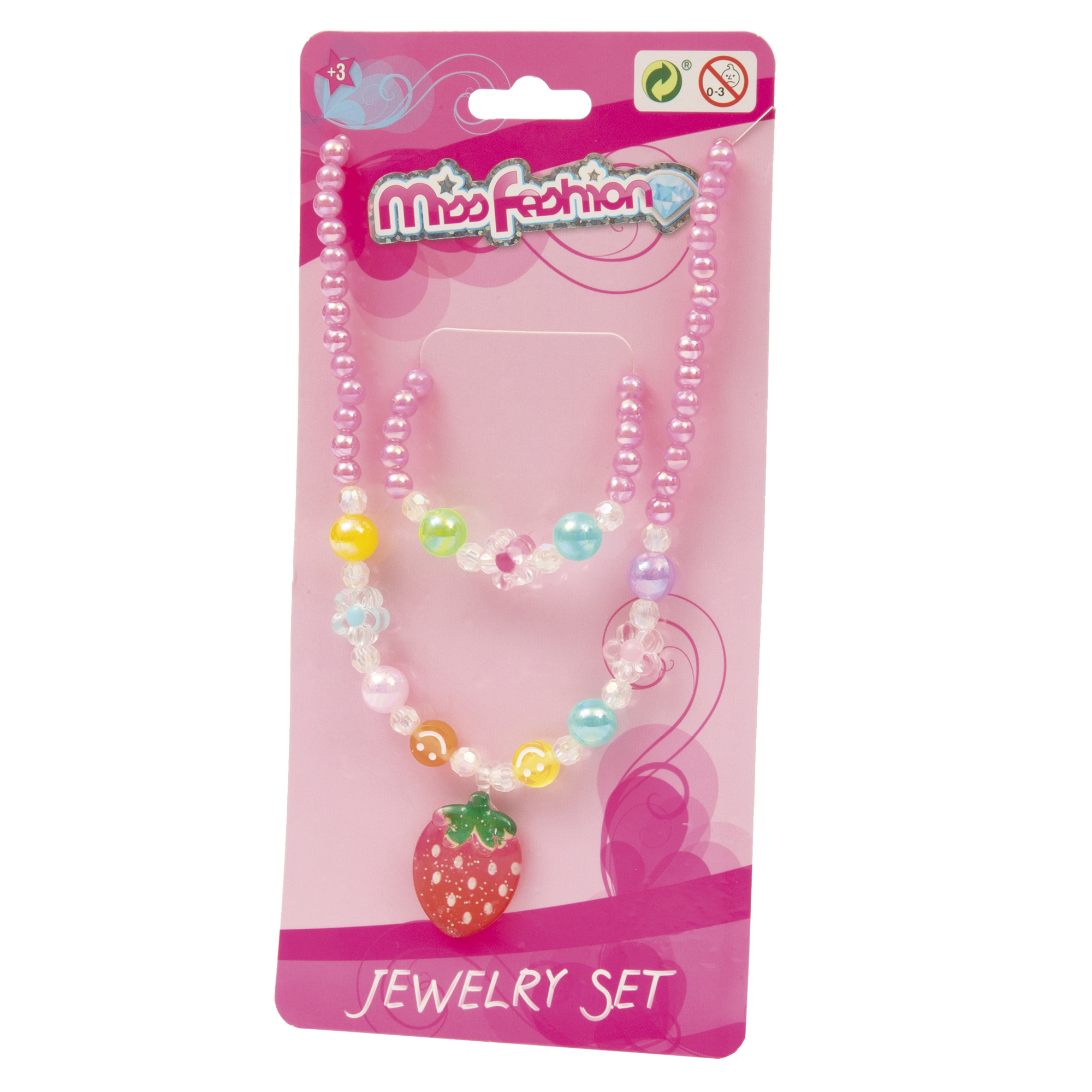 Set collana e braccialetto con perline colorate - MISS FASHION