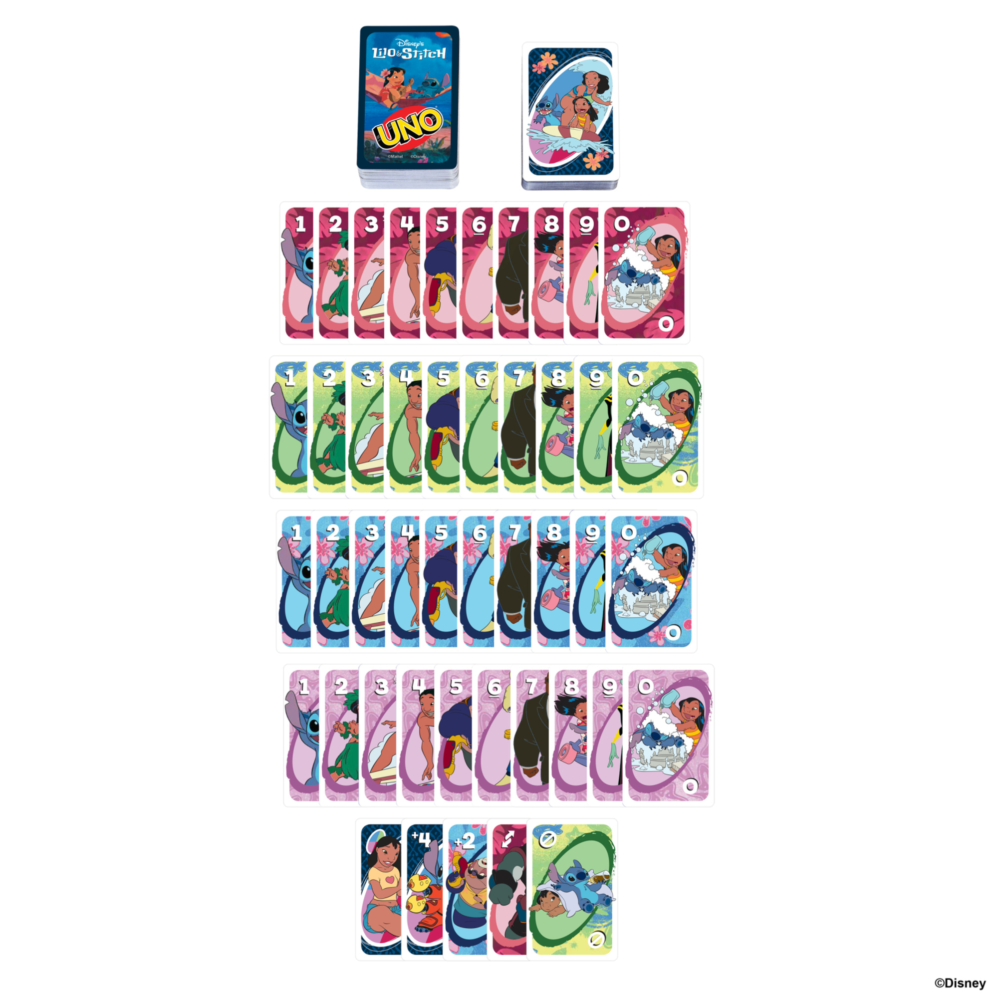 Mattel games - uno disney lilo e stitch, versione dell'iconico gioco di carte per tutta la famiglia, regole speciali e carte ispirate al film disney - UNO, Disney, Disney Stitch