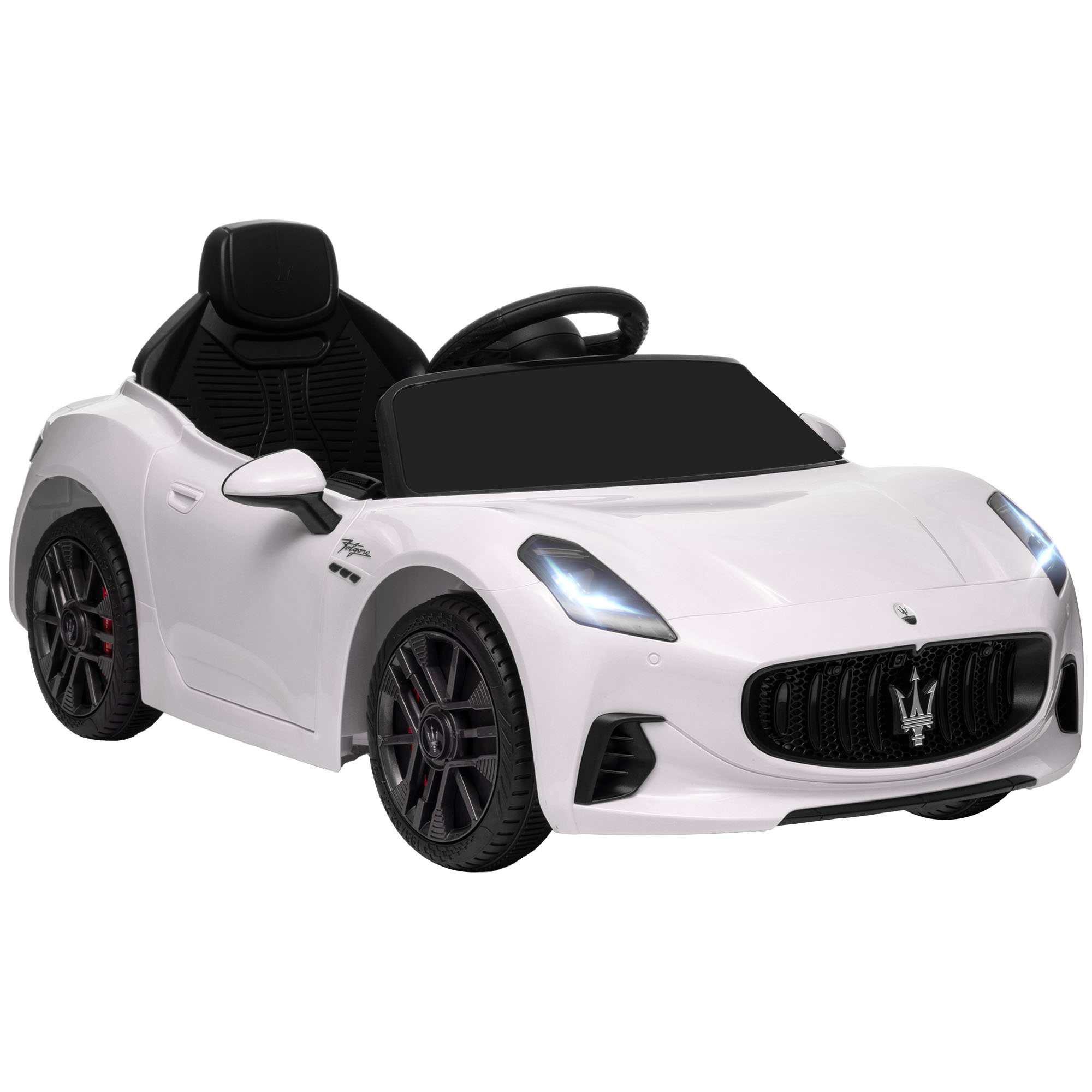 Macchina per bambini 12v maserati gran turismo folgore con telecomando, età 3-5 anni, bianco - 