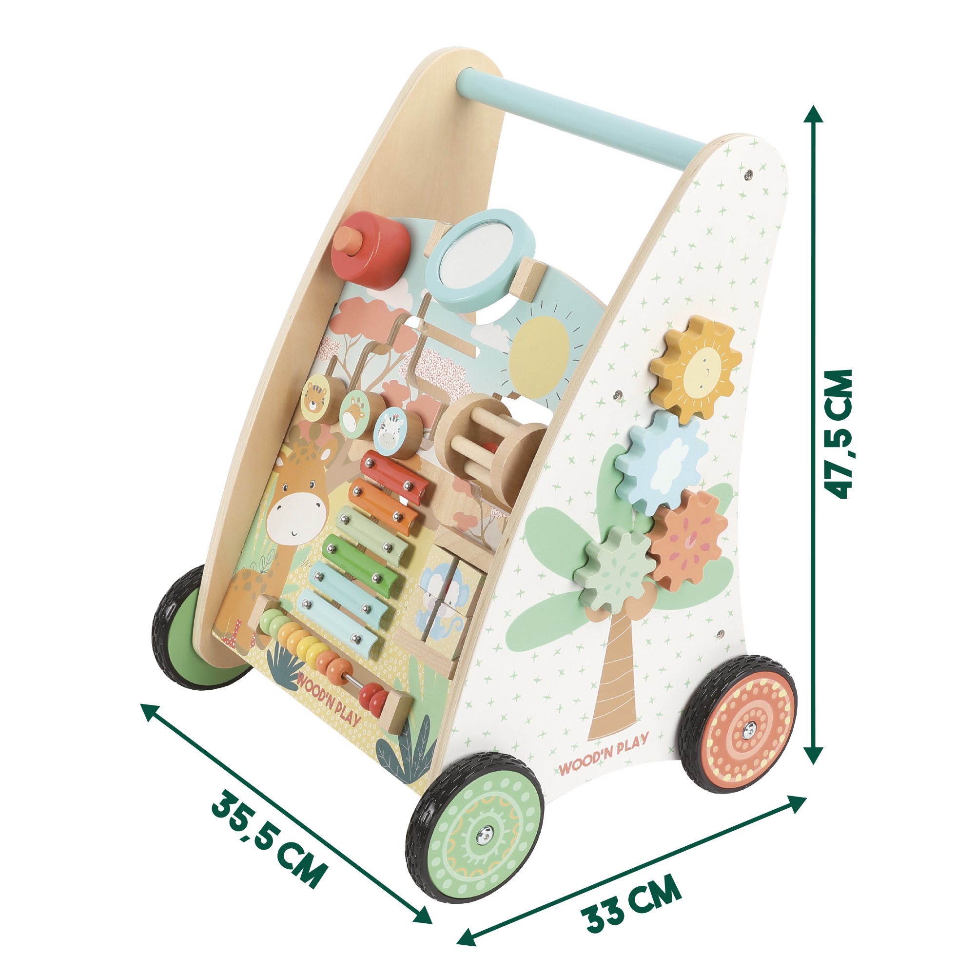 Carrellino primi passi con attività educative e giochi interattivi - WOOD 'N' PLAY
