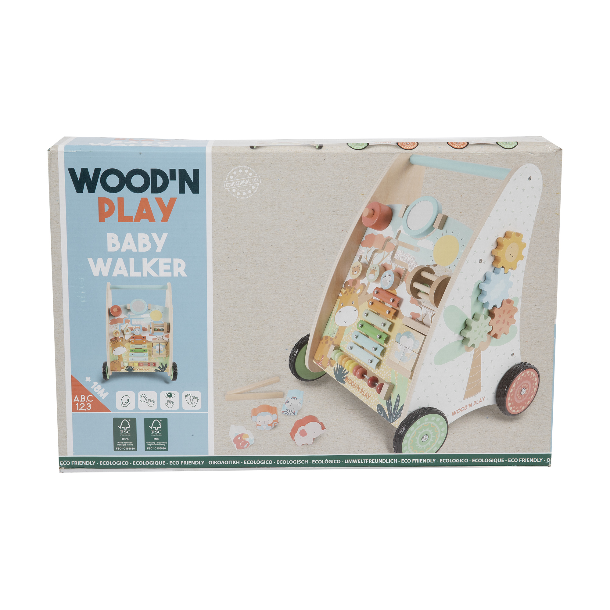 Carrellino primi passi con attività educative e giochi interattivi - WOOD 'N' PLAY