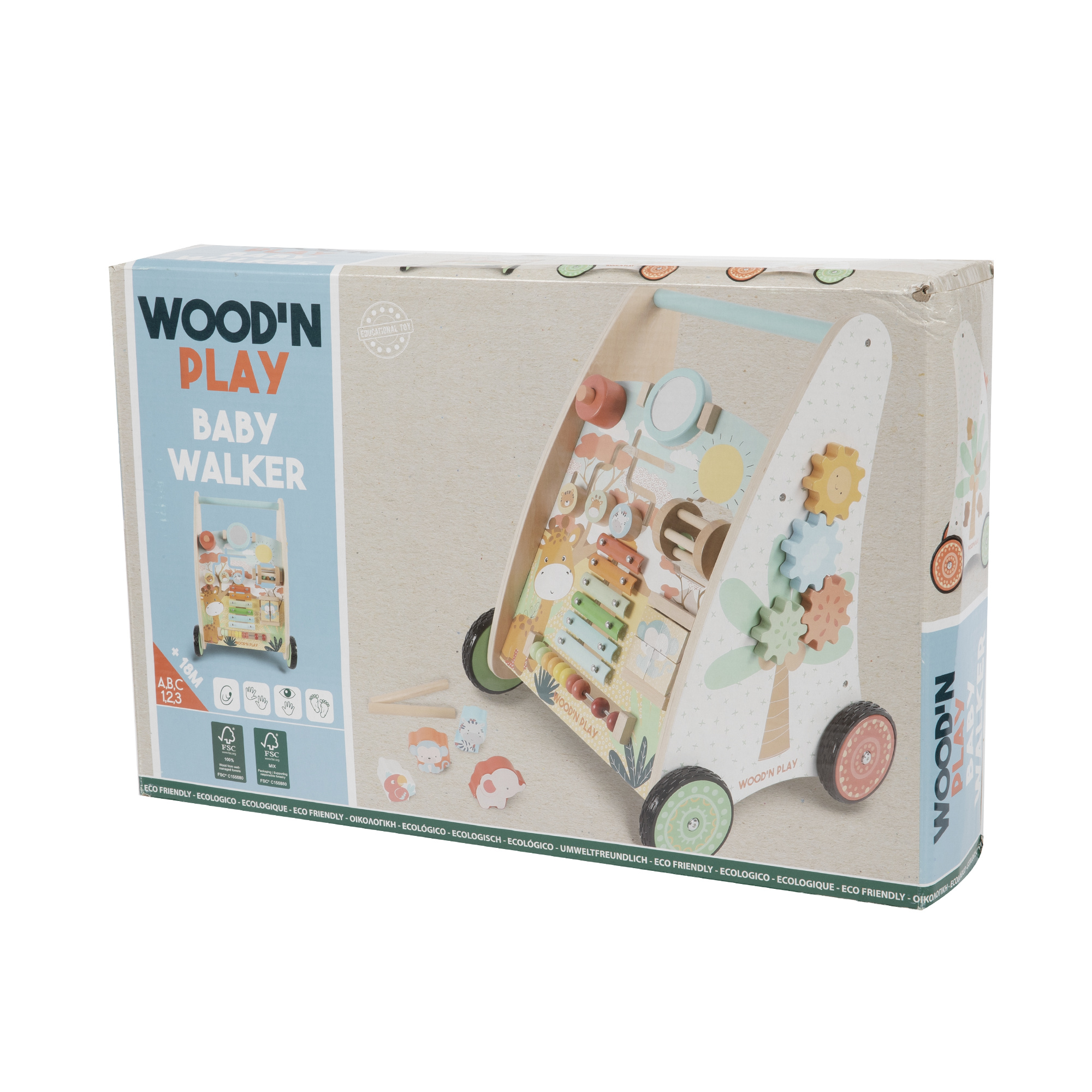 Carrellino primi passi con attività educative e giochi interattivi - WOOD 'N' PLAY