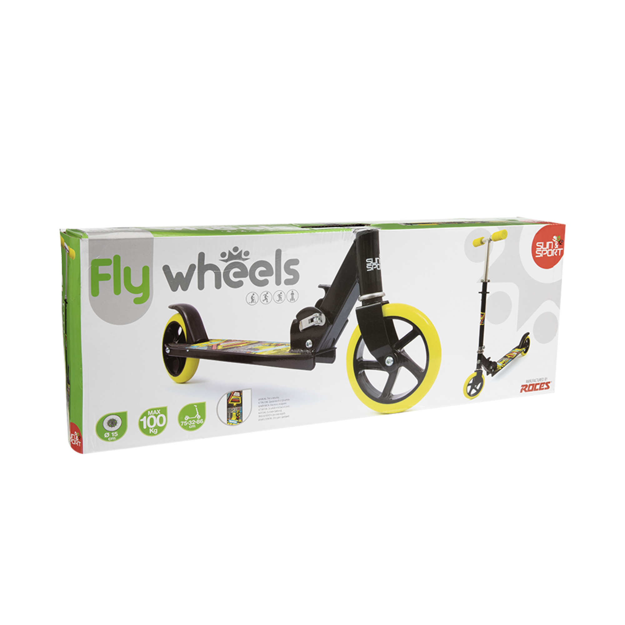 Monopattino con ruote pu 15 cm, telaio in metallo, manubrio regolabile, pieghevole e leggero – massimo 100 kg - SUN&SPORT