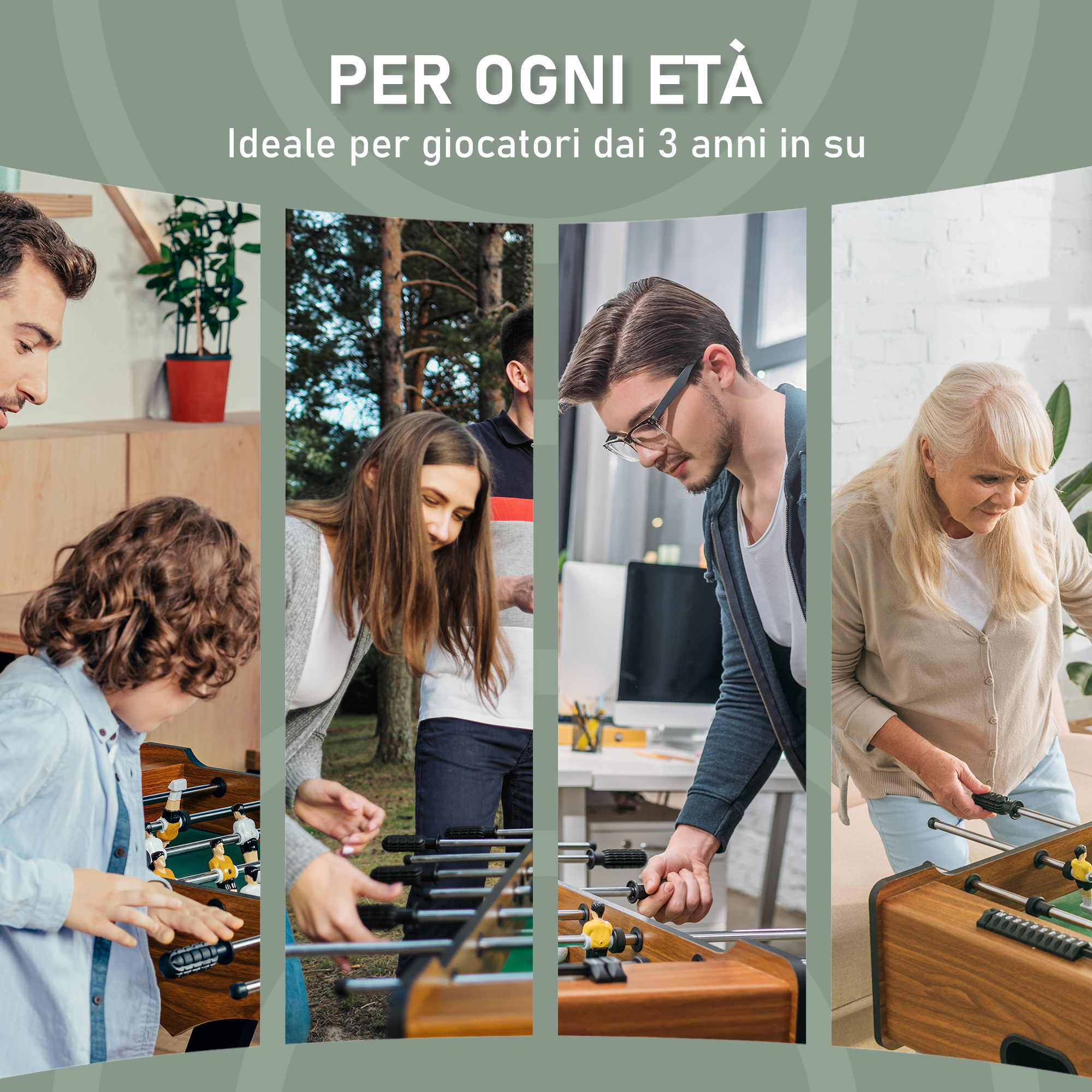 Calcio balilla professionale per bambini e adulti con aste in legno mdf 92x46x78cm - 