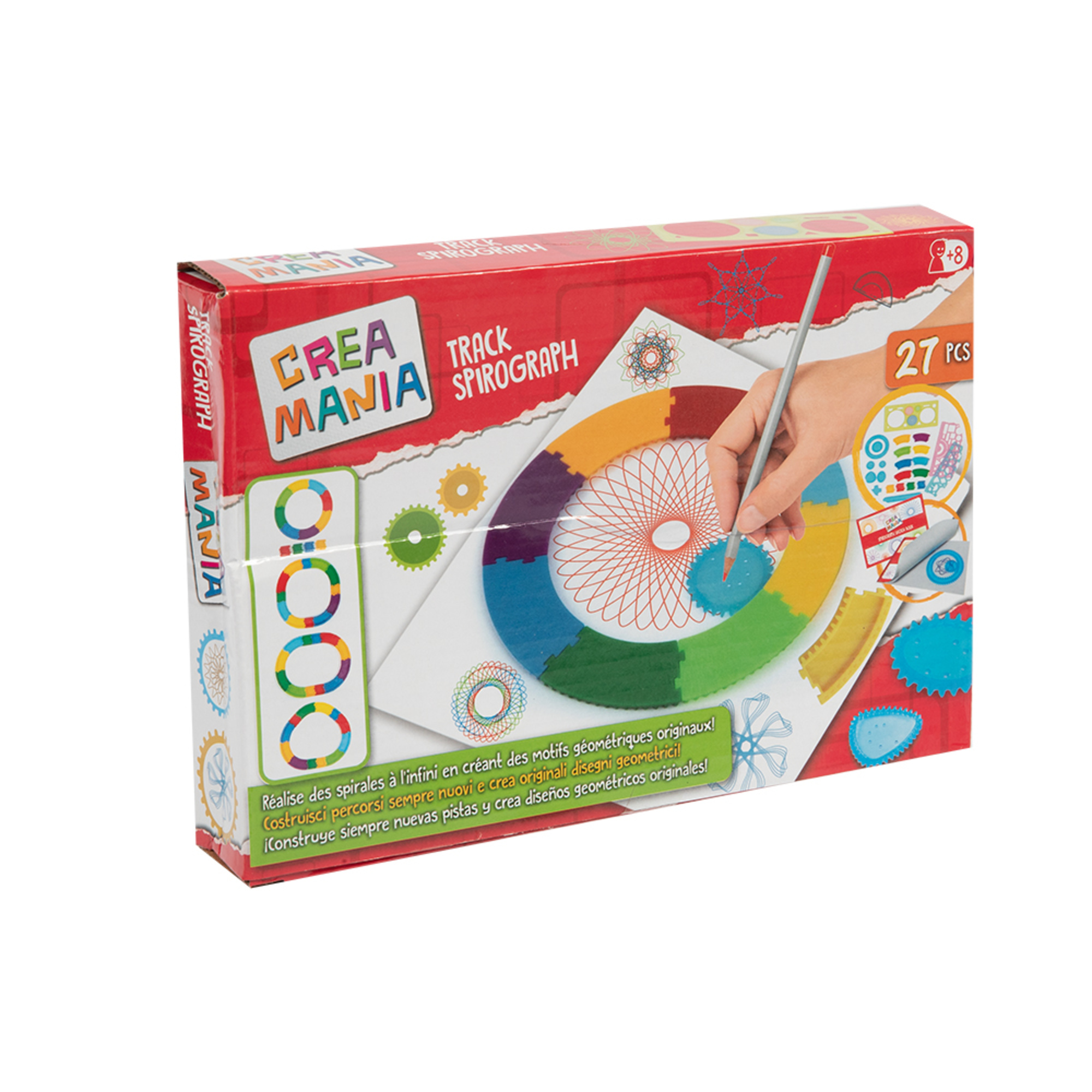 Set creativo spirali geometriche 27 pezzi – disegni artistici facili - CREA MANIA