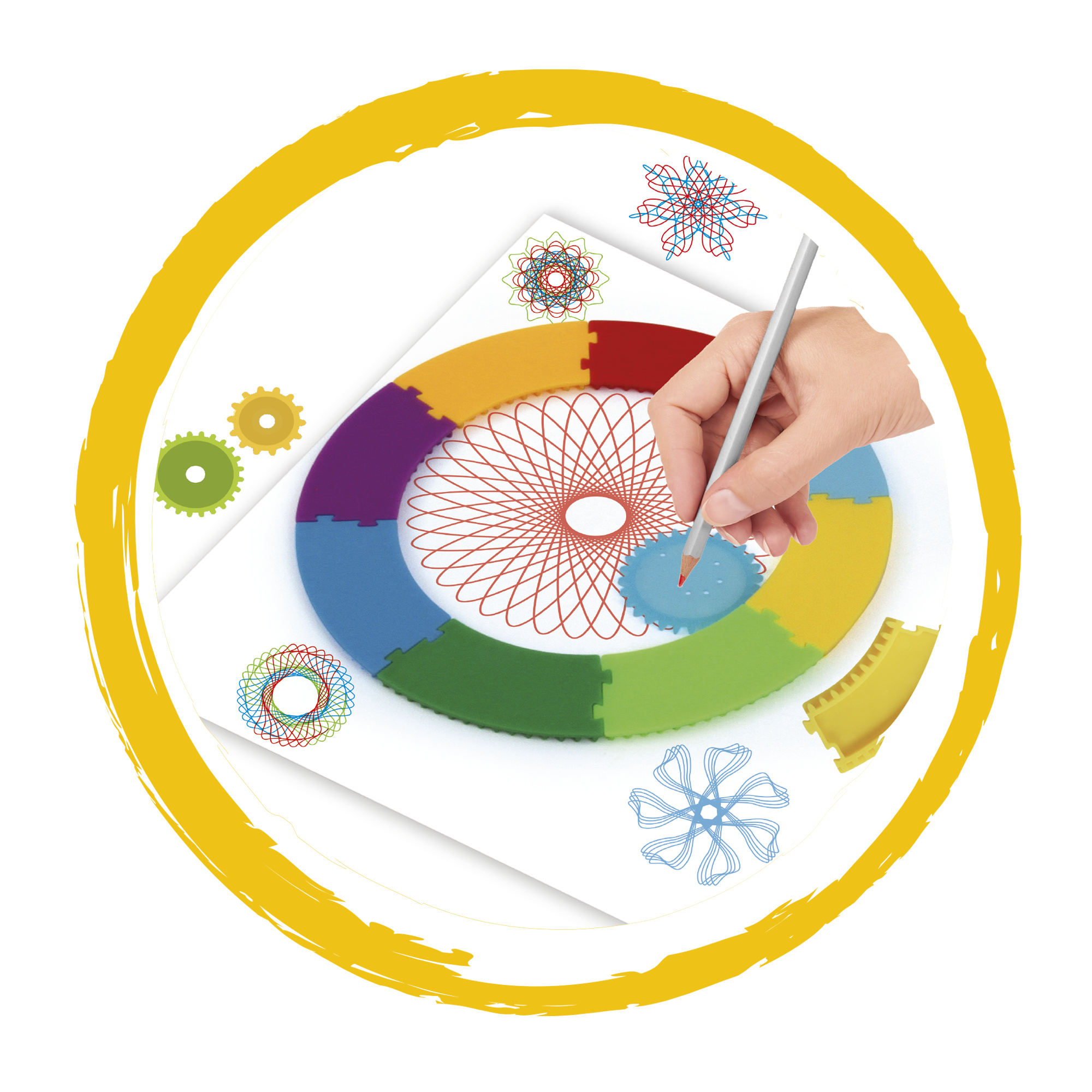 Set creativo spirali geometriche 27 pezzi – disegni artistici facili - CREA MANIA