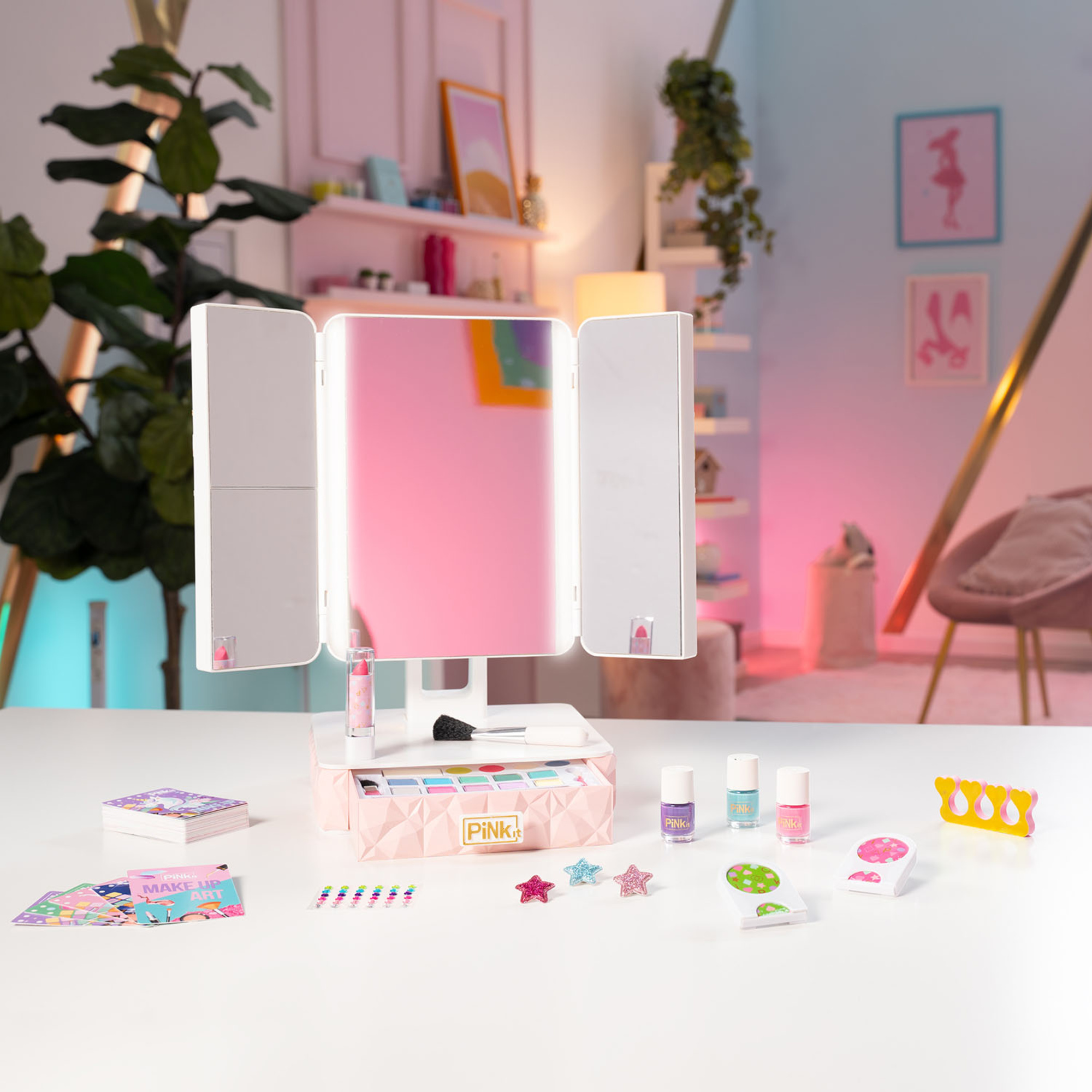 Specchiera interattiva parlante pink it smart vanity - trucco bambina - 