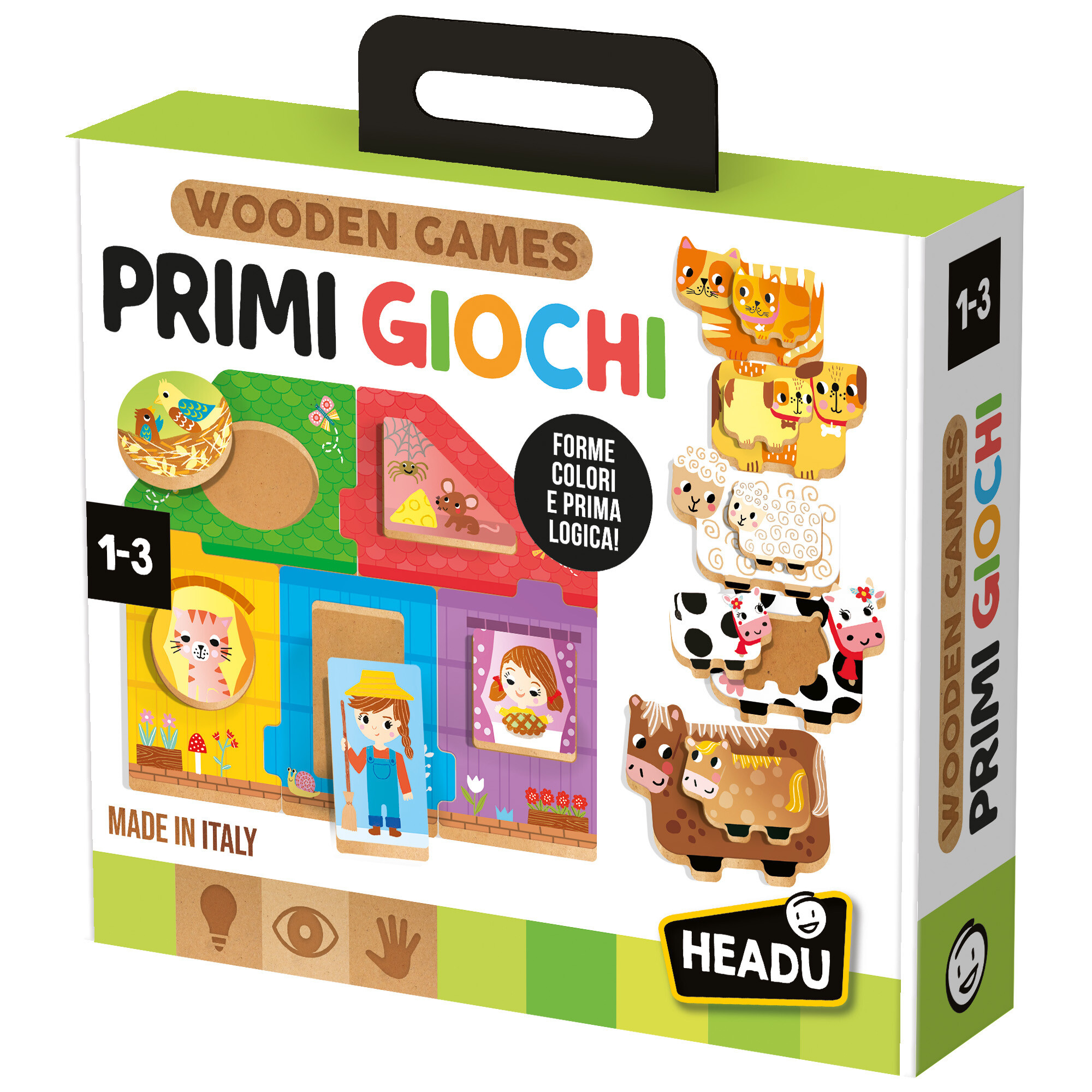 Baby raccolta giochi educativi in legno - forme, colori e numeri - HEADU
