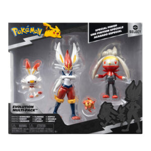 Pokémon scorbunny evolution set - confezione con 3 personaggi da collezione - POKEMON