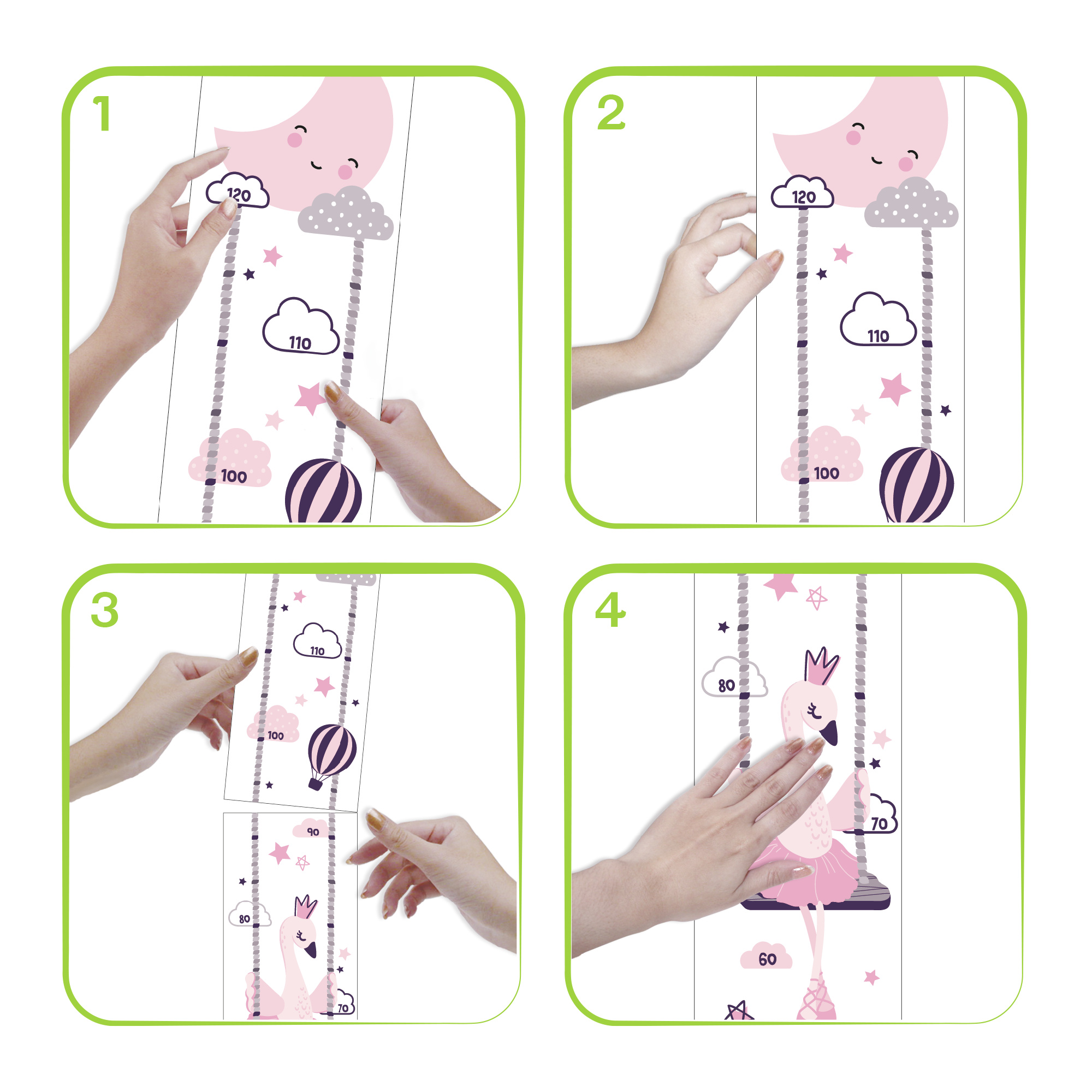 Sticker pop up cameretta 120 cm – adesivo crescita bambini decorativo - BABY SMILE