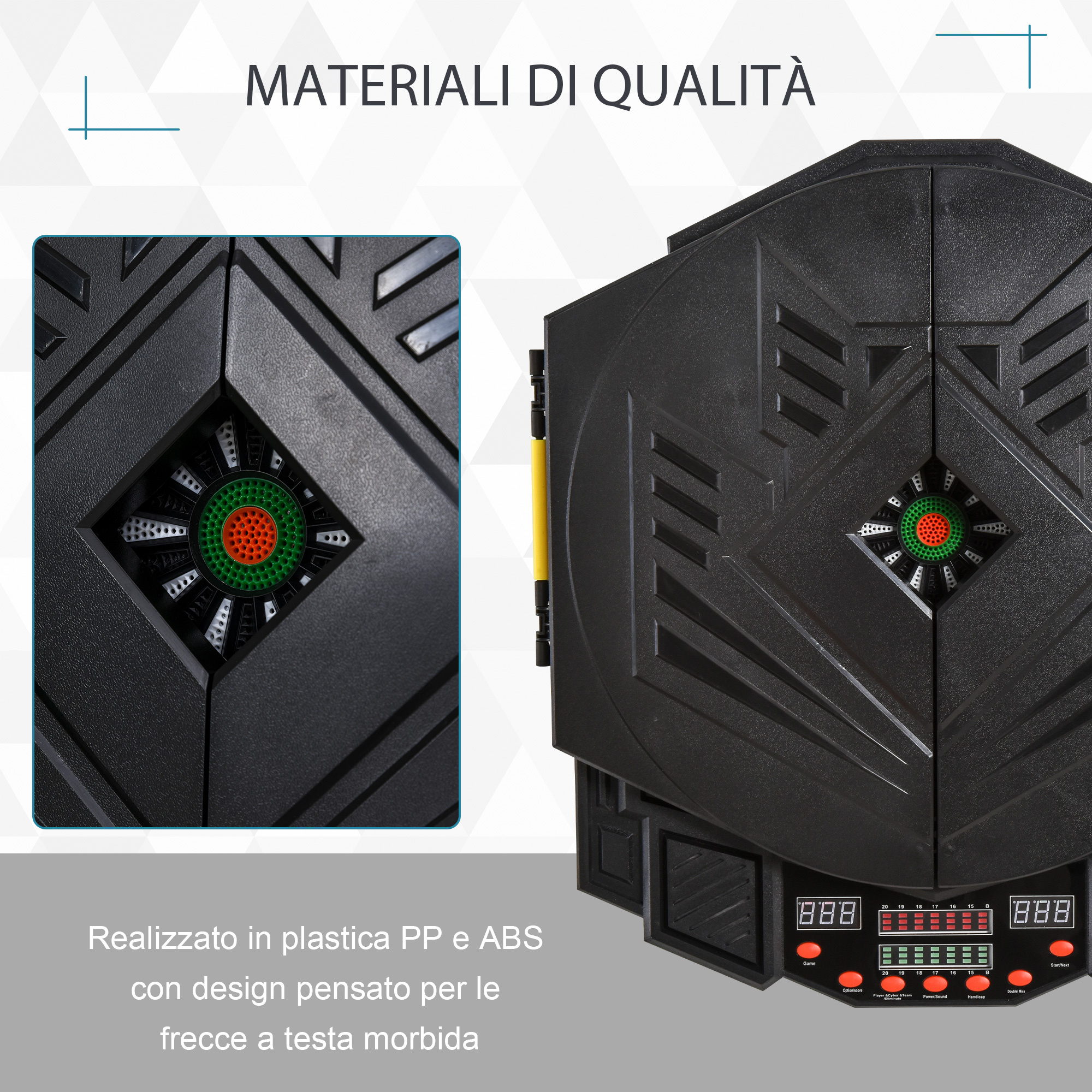 Bersaglio elettronico digitale con 12 freccette per 8 giocatori, 27 giochi e 216 varianti - 