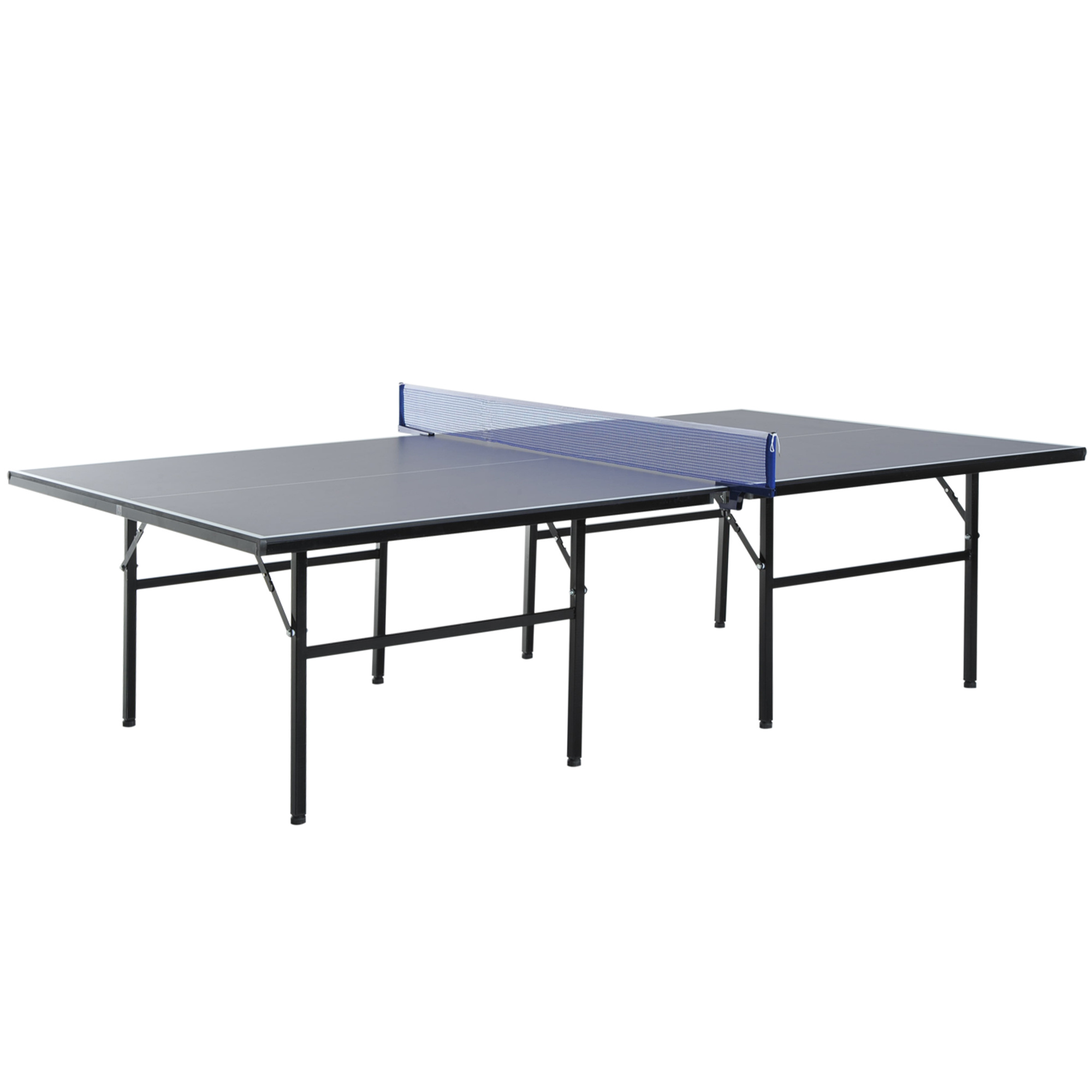 Tavolo da ping pong pieghevole per interni in mdf e acciaio, 152.5 x 274 x 76 cm, blu e viola - 