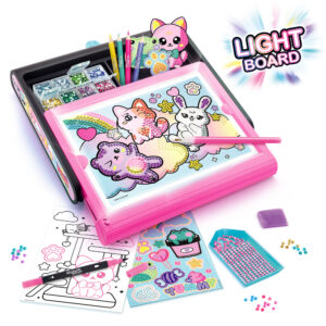 Tavola luminosa diamant’art kawaii 3 in 1 – set creativo con strass - 