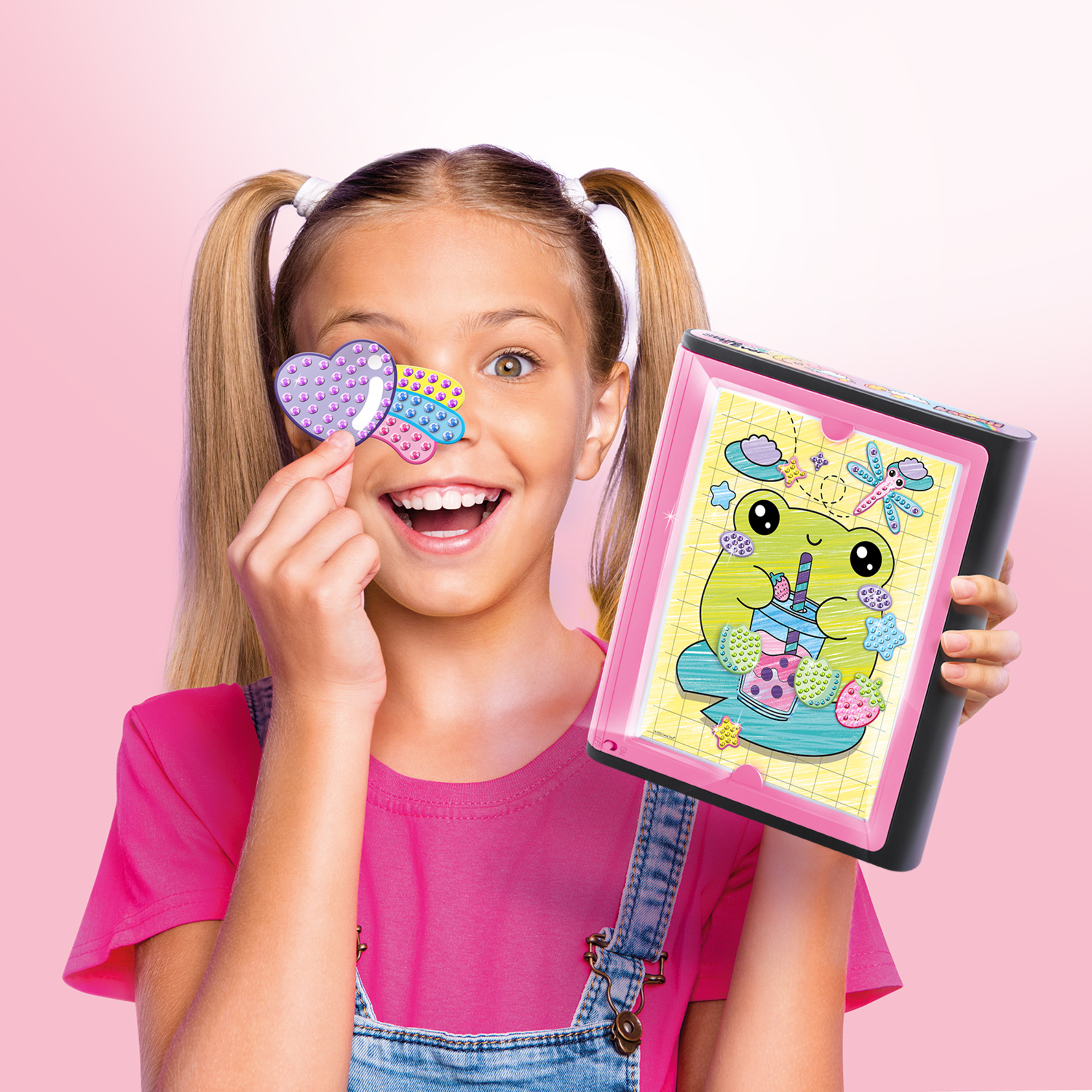 Tavola luminosa diamant’art kawaii 3 in 1 – set creativo con strass - 