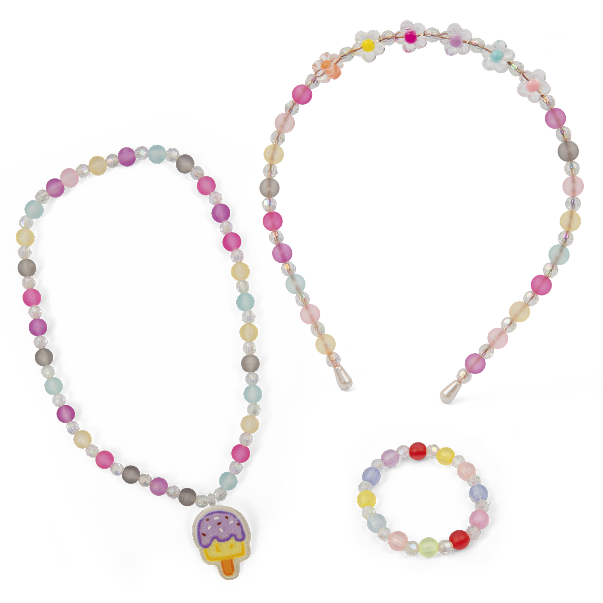 Set gioielli cerchietto, collana e braccialetto – colorato e fashion - MISS FASHION