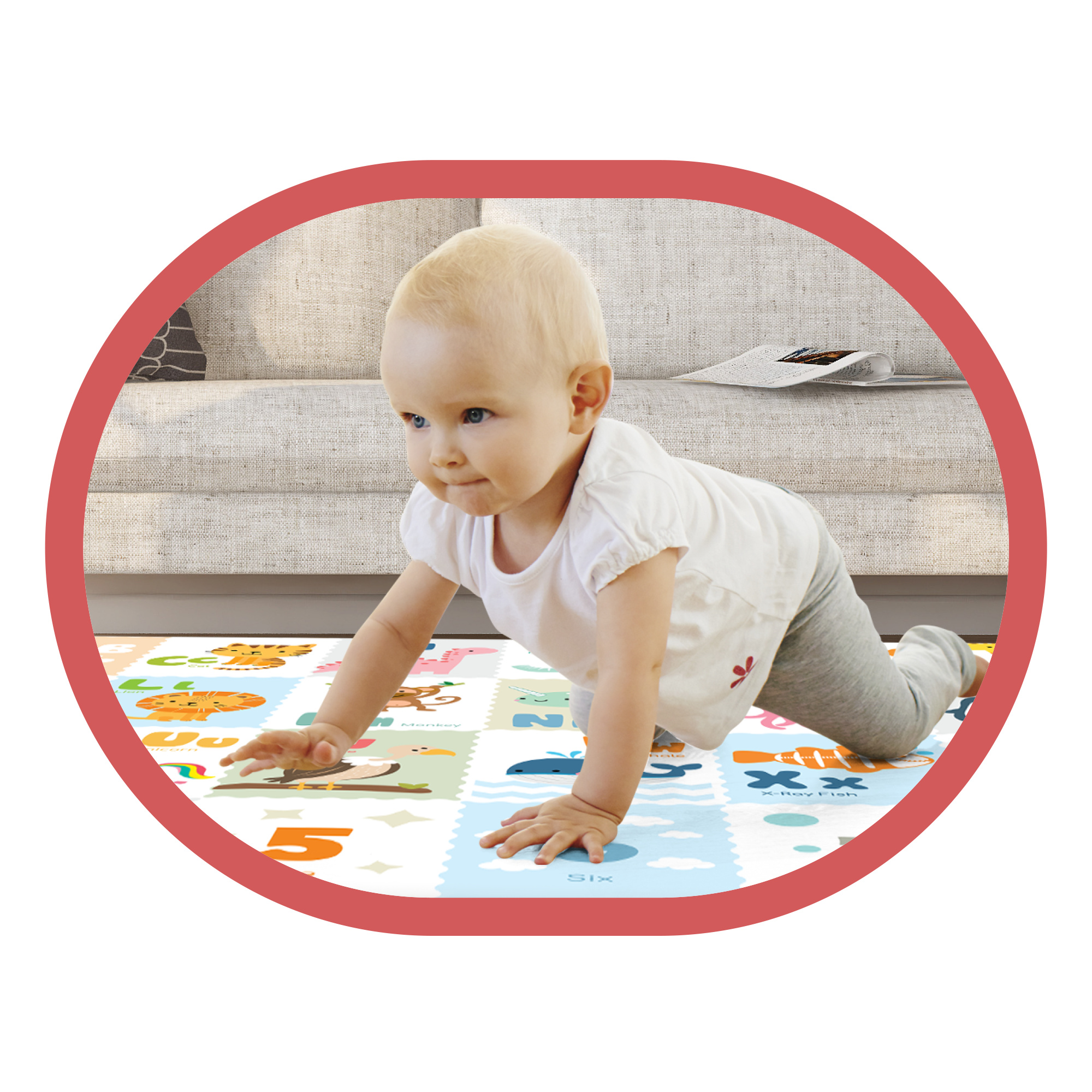 Tappeto gioco supersoft 120x200 cm - sicuro, morbido e colorato - 10m+ - BABY SMILE