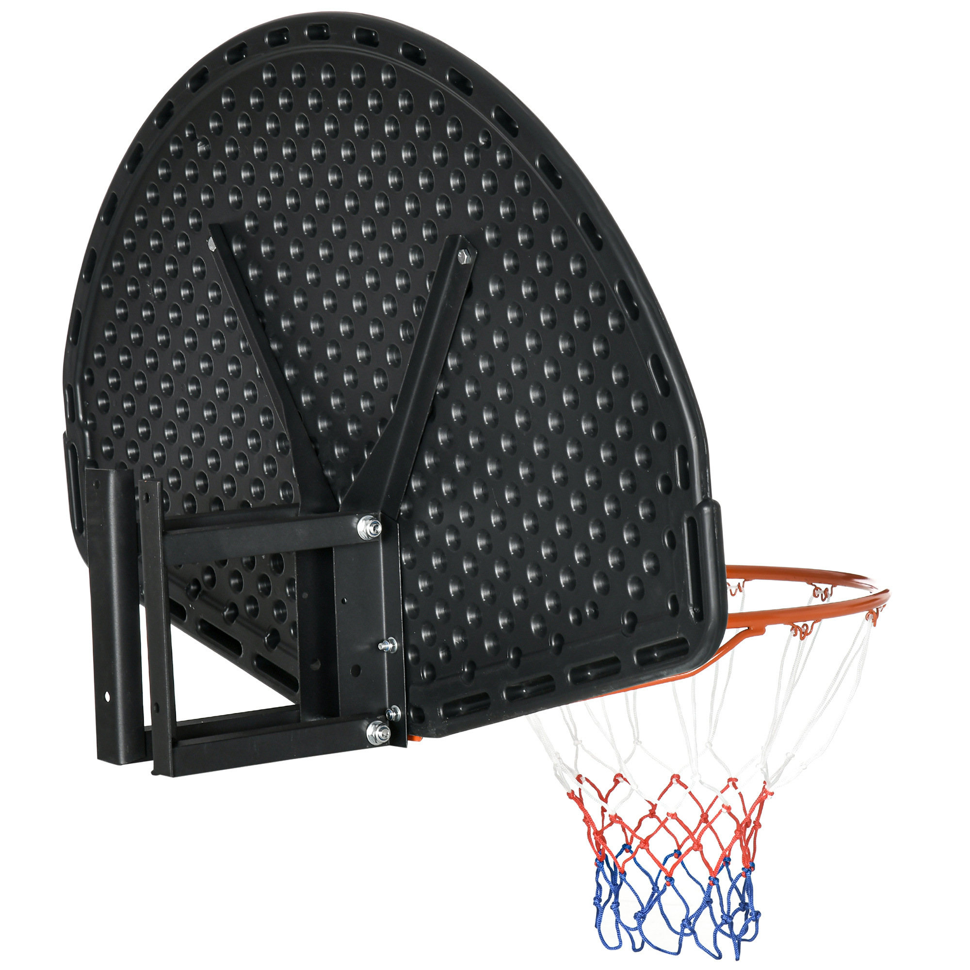 Canestro basket per bambini e adulti da indoor e outdoor in acciaio e pe, 110x90x70 cm, nero e giallo - 