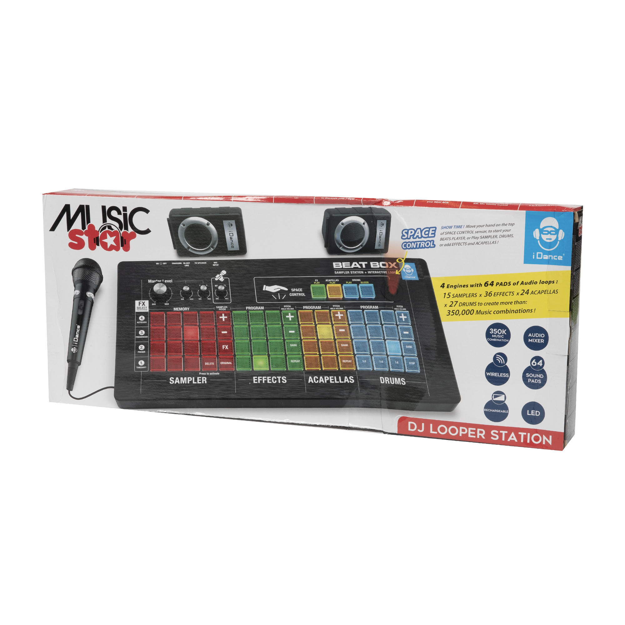 Music beatbox station – 64 tasti e 15 sampler con microfono - MUSIC STAR