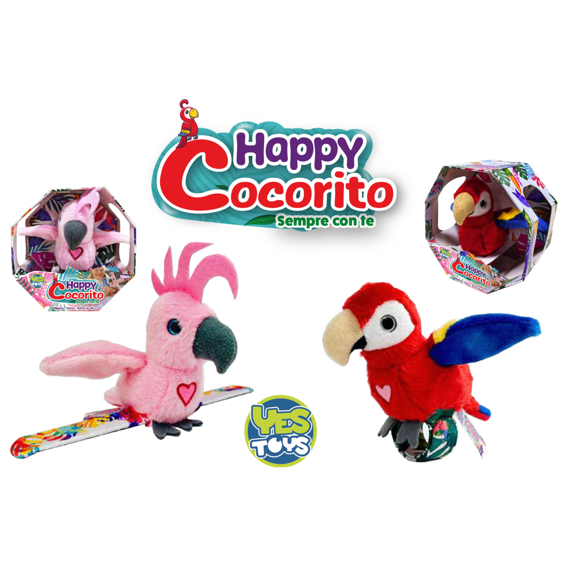 Happy cocorito sempre con te tv yes toys ripeto canto e batto le ali - assortito - 