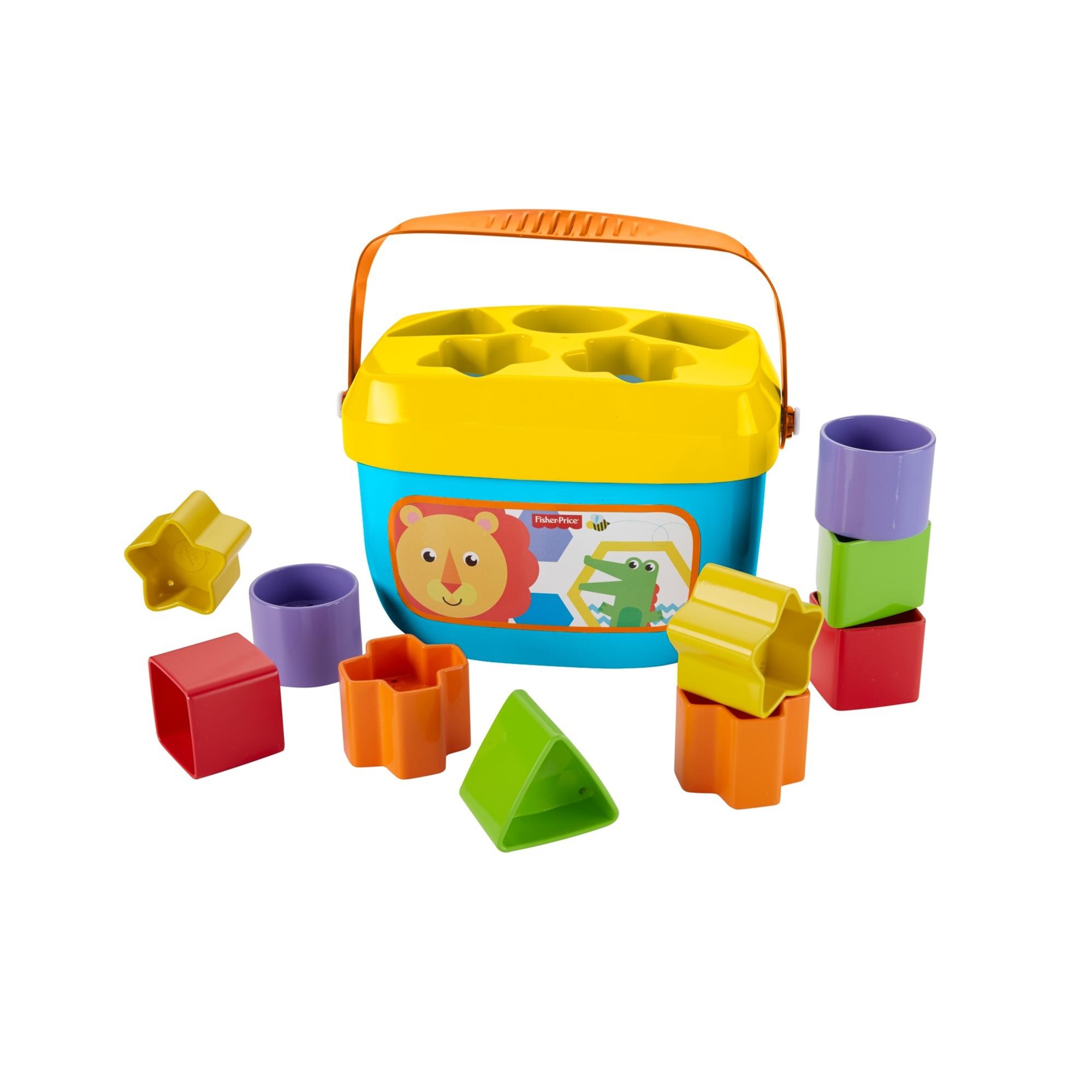 Fisher-price, secchiello con formine, 10 blocchi colorati, per bambini dai 6 mesi in su - FISHER PRICE