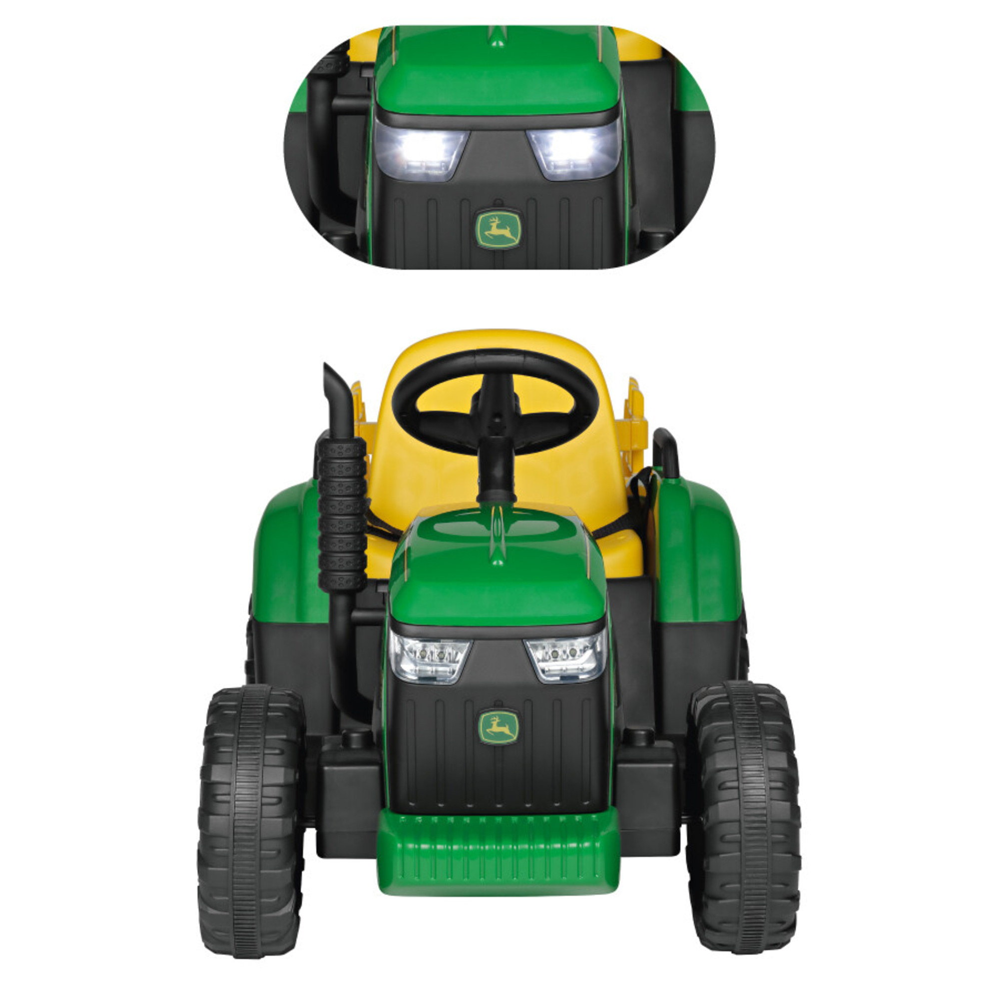 John deere farm power trattore elettrico 12v con rimorchio e radiocomando - Peg Perego