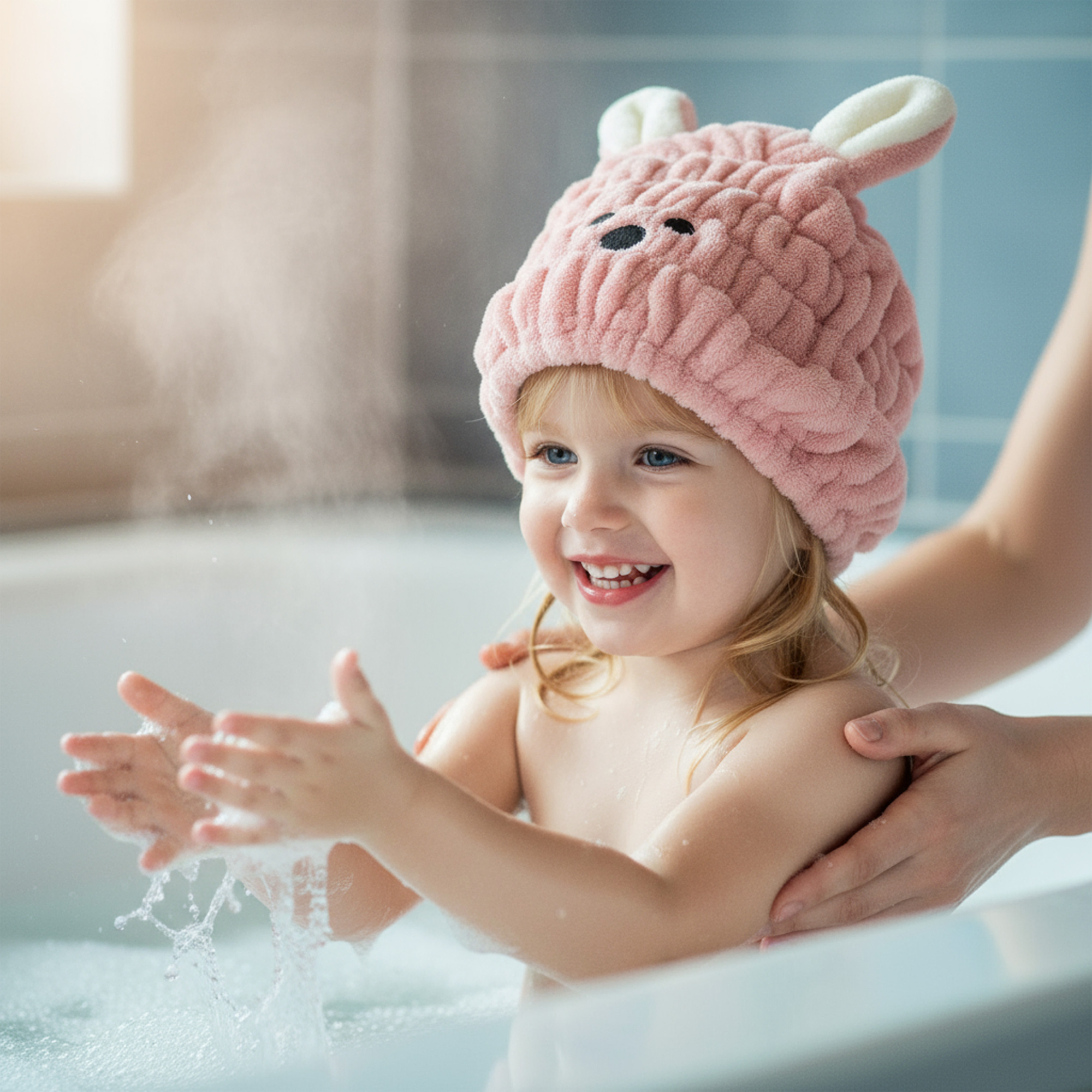 Cuffia turbante bambini – microfibra leggera e assorbente, assortita in 2 colori - IBS