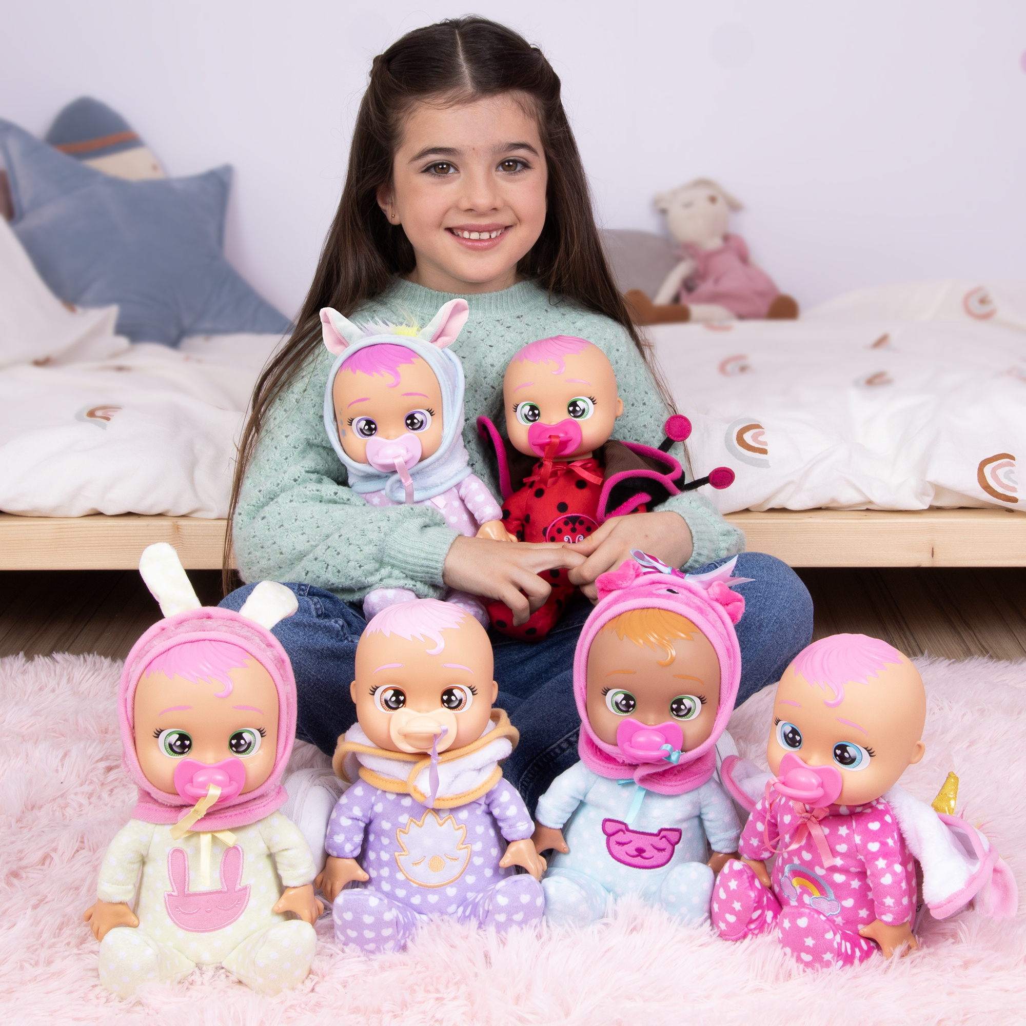 Cry babies tiny cuddles newborn - bambola peluche da collezionare, 6 modelli diversi - assortito - CRY BABIES