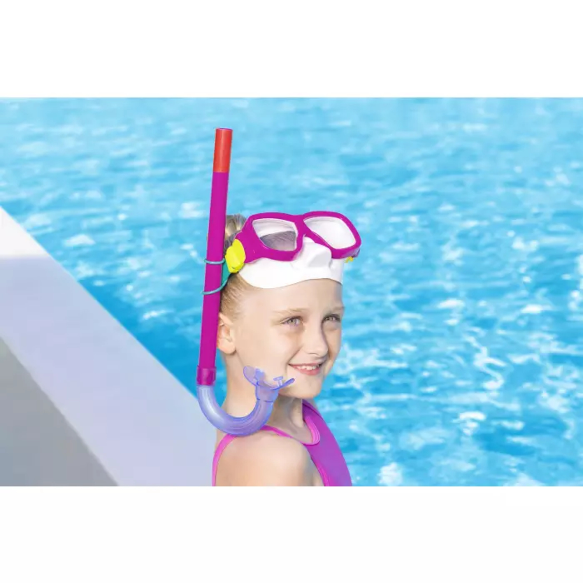 Set  snorkeling freestyle, 7-14 anni, 2 colori assortiti, protezione uv, lenti in policarbonato - Bestway