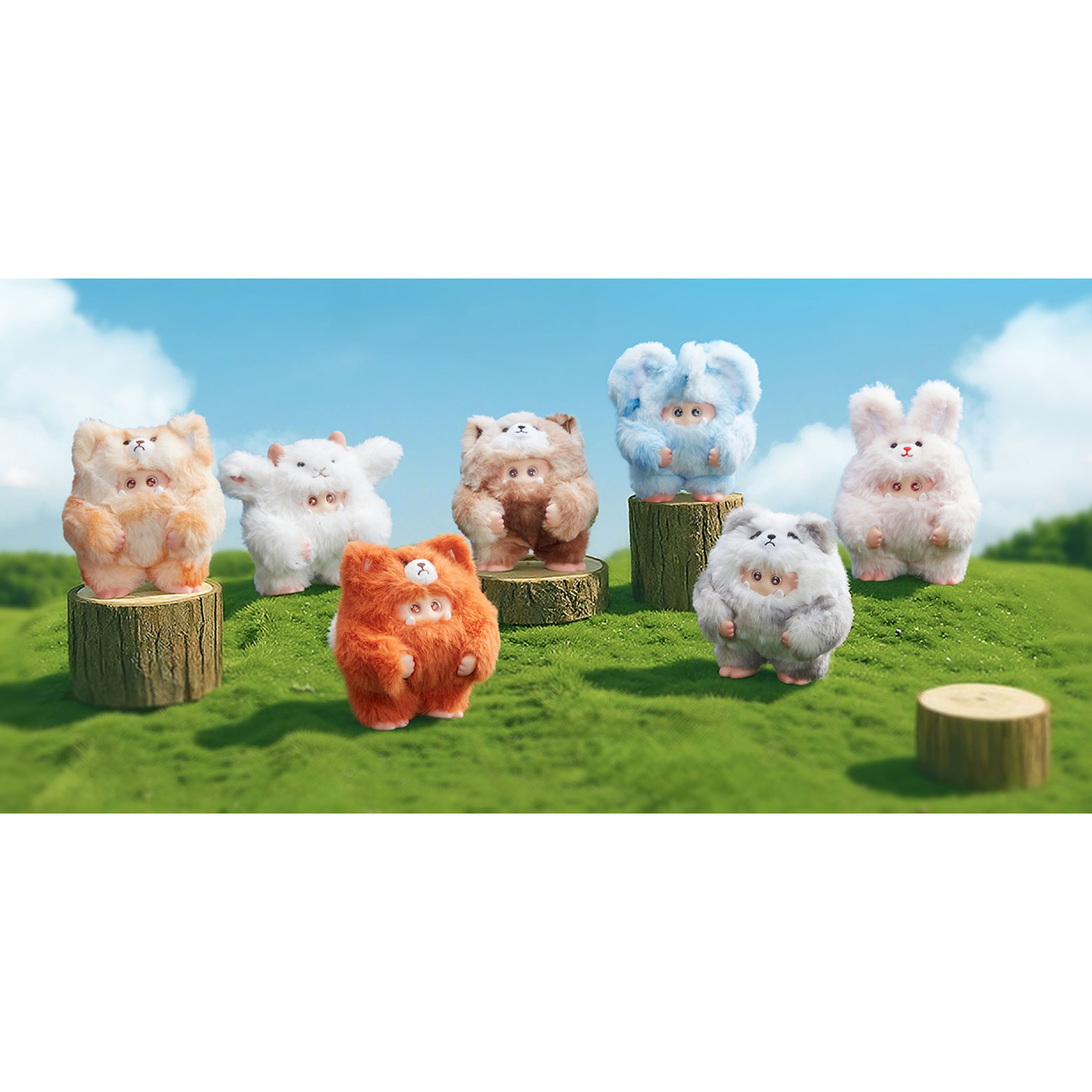 Giggle monster furry forest series 2 – peluche portachiavi 14cm assortiti - 
