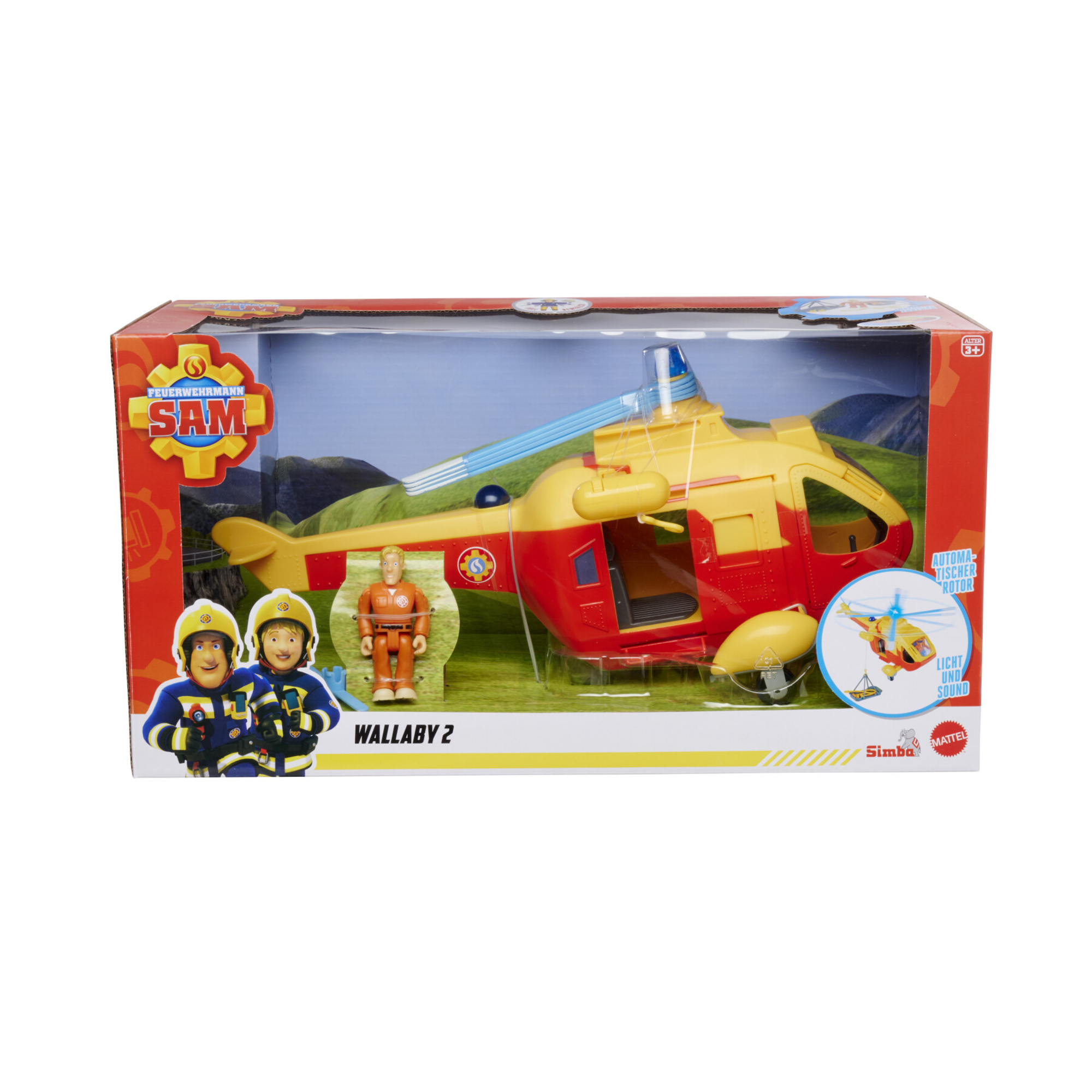 Sam elicottero wallaby cm 34 con luci e suoni con personaggio tom incluso - SAM IL POMPIERE
