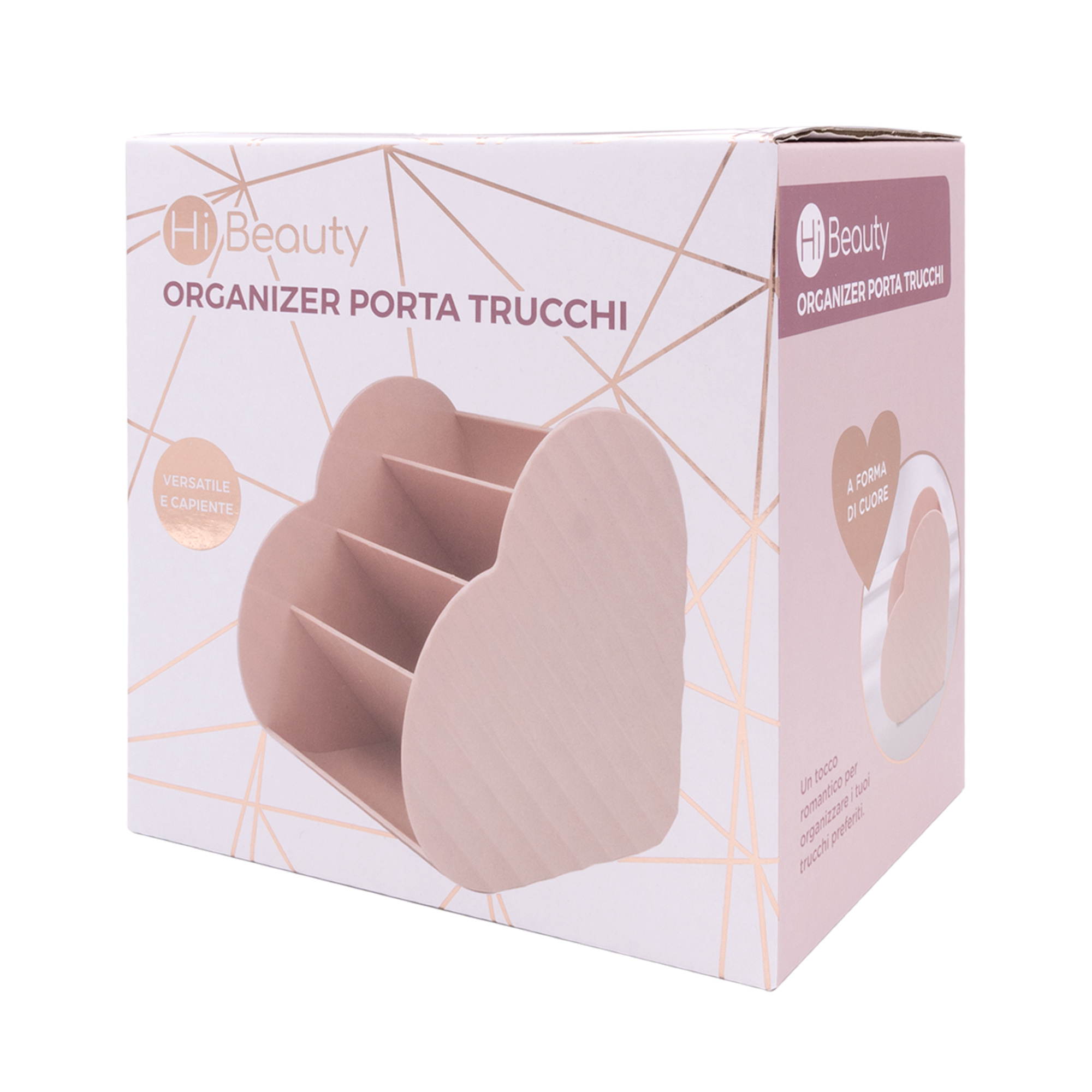 Organizer portatrucchi 4 scomparti – forma cuore, capiente e versatile - IBS