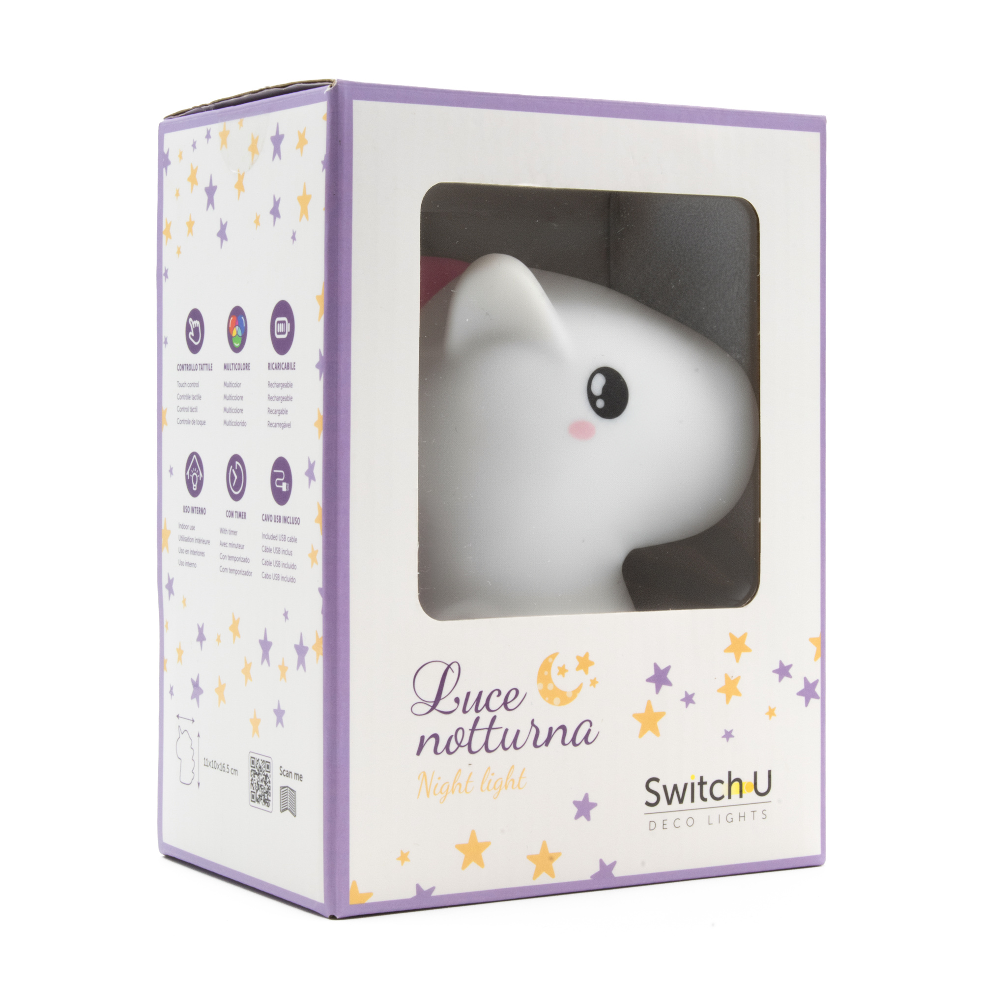 Lampada led notturna  assortita in diversi modelli cane/stella/pulcino/unicorno – 7 colori, timer, usb - IBS