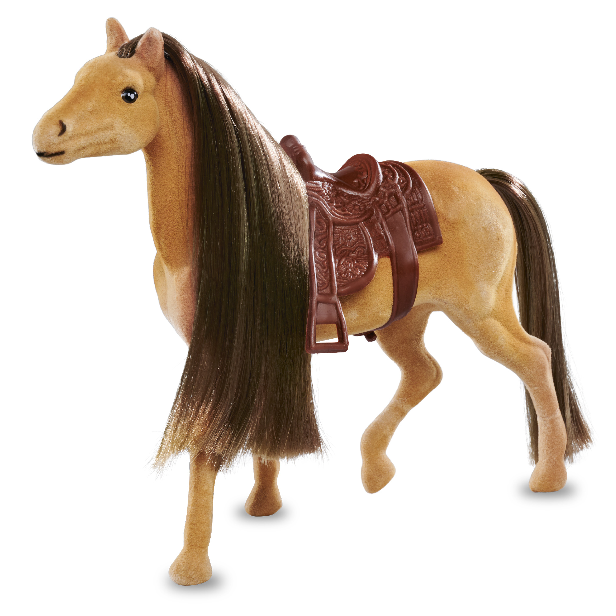 Cavallino giocattolo con criniera e coda da spazzolare - modelli assortiti - animal world - AMI PLUSH