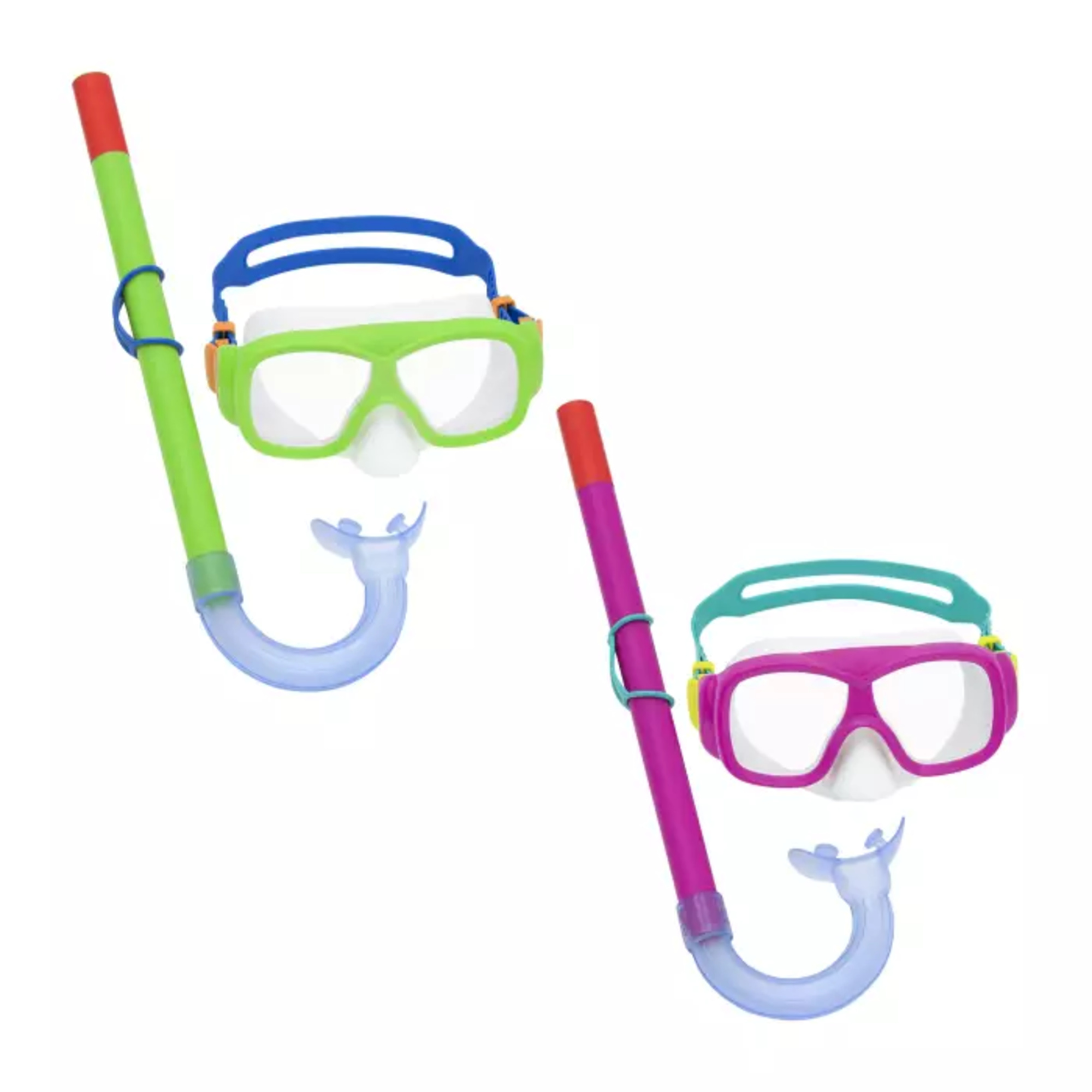 Set  snorkeling freestyle, 7-14 anni, 2 colori assortiti, protezione uv, lenti in policarbonato - Bestway